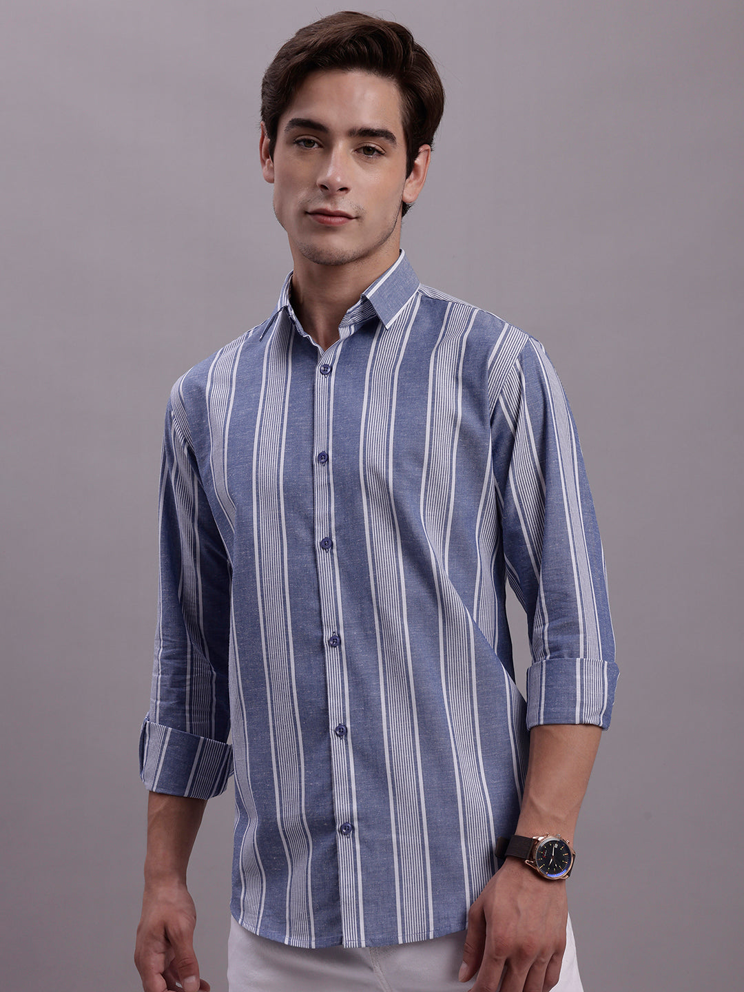 Men's Striped Casual Shirt - Taantav