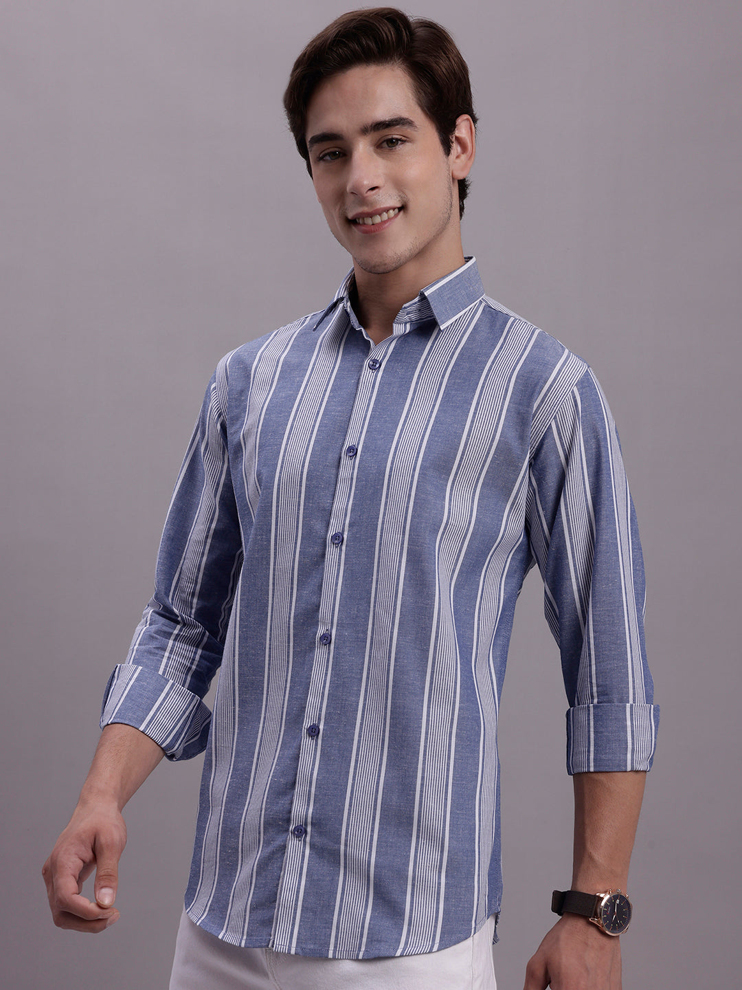 Men's Striped Casual Shirt - Taantav