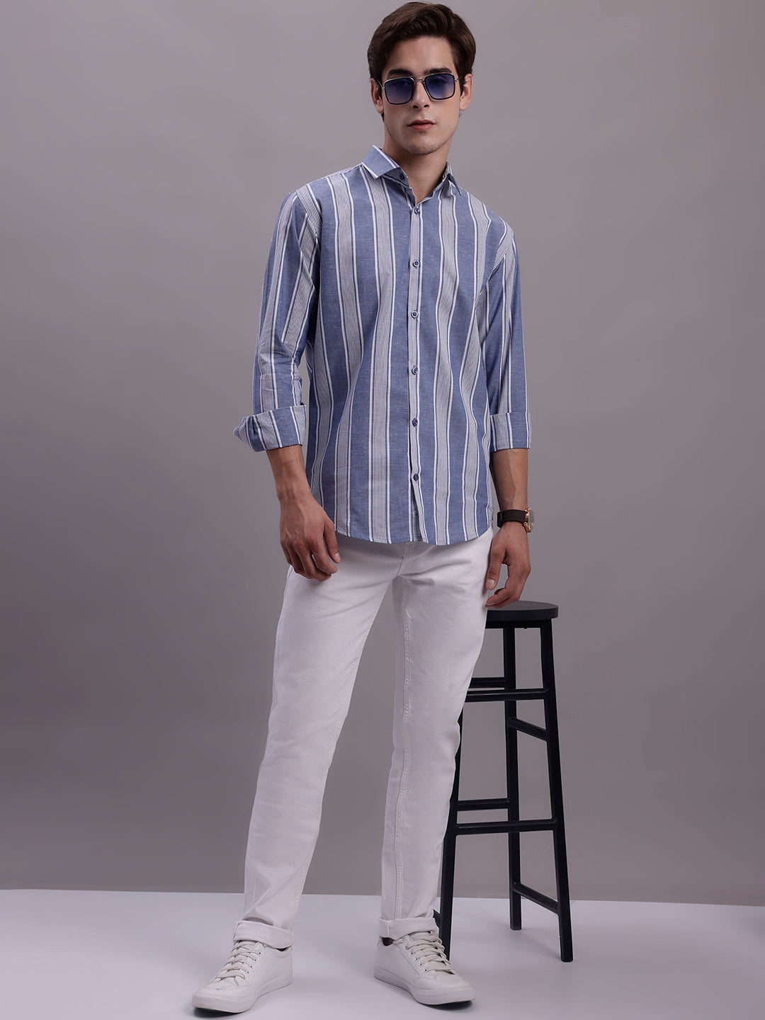 Men's Striped Casual Shirt - Taantav