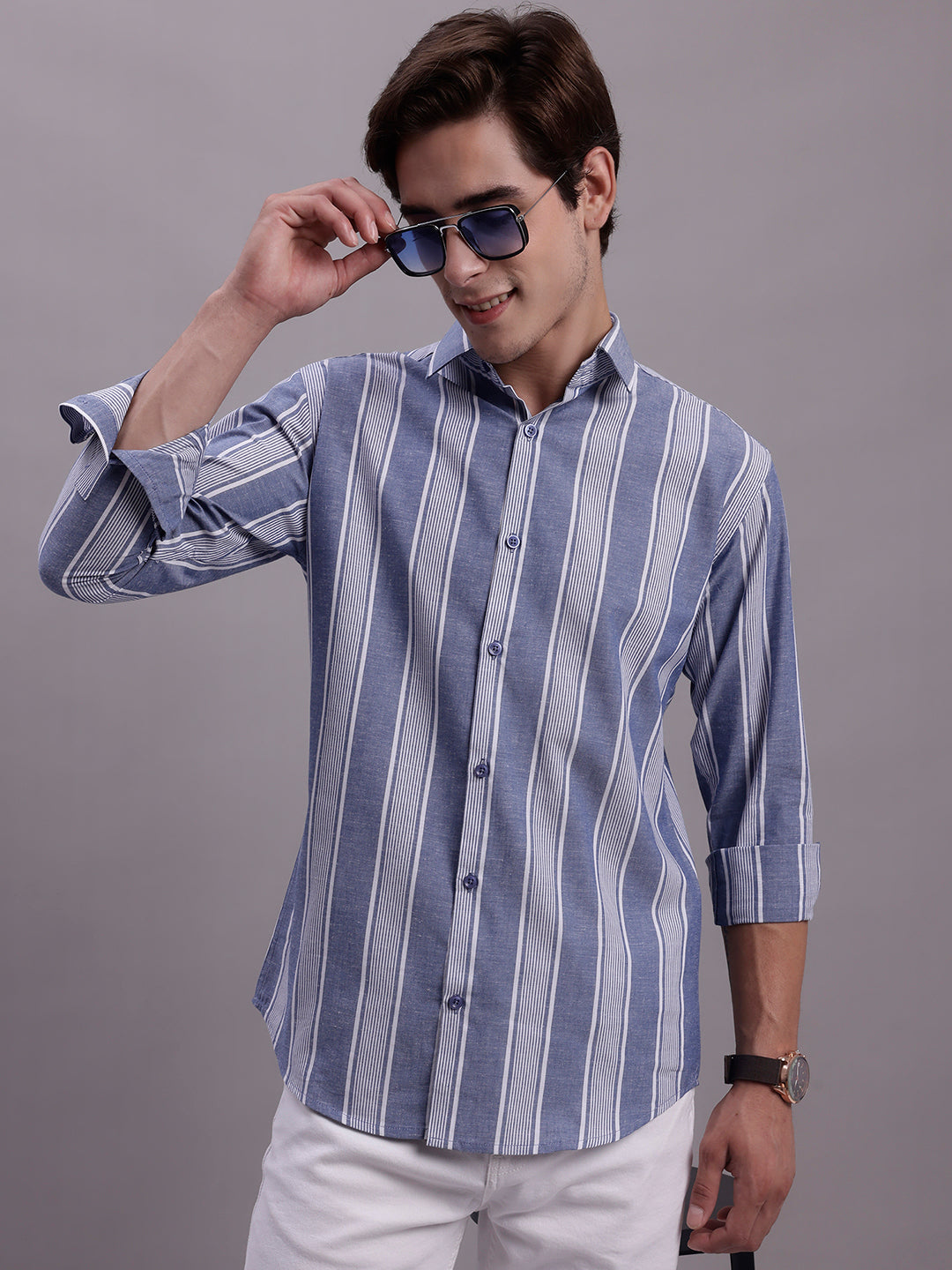 Men's Striped Casual Shirt - Taantav