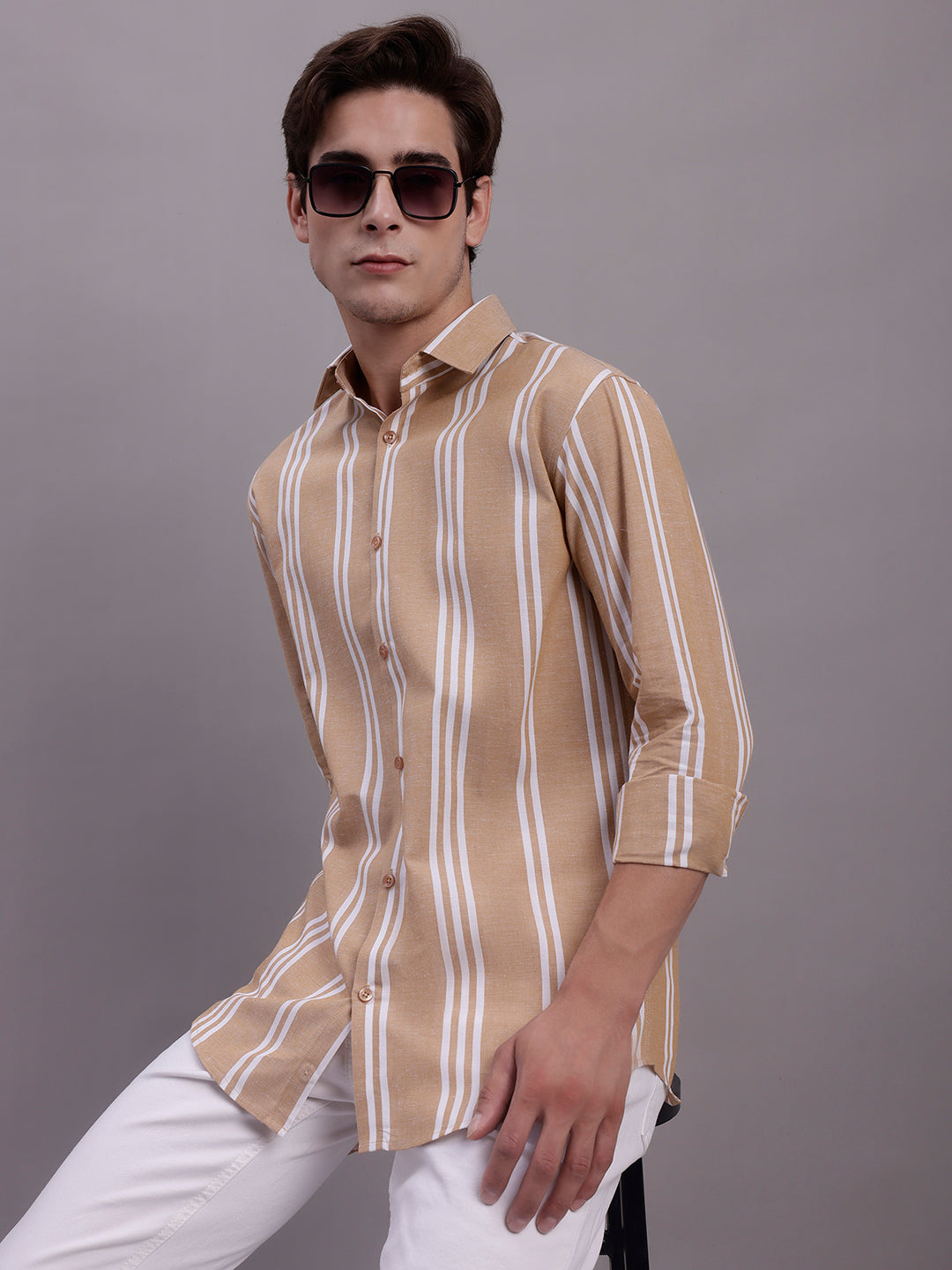 Men's Striped Casual Shirt - Taantav