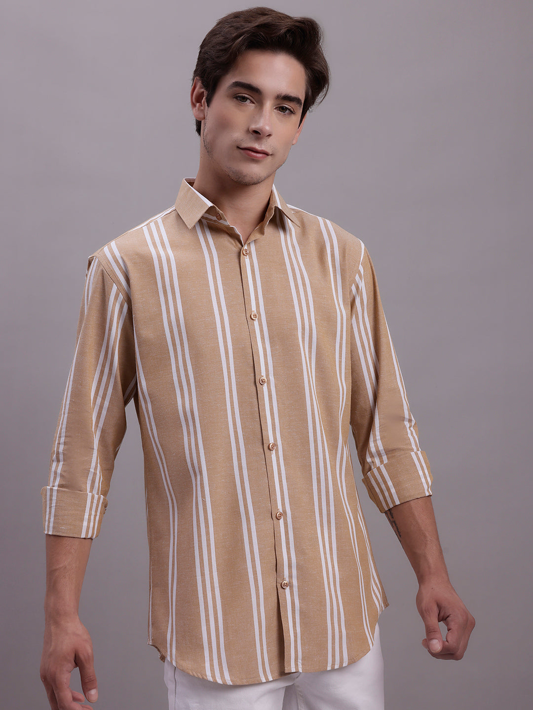 Men's Striped Casual Shirt - Taantav