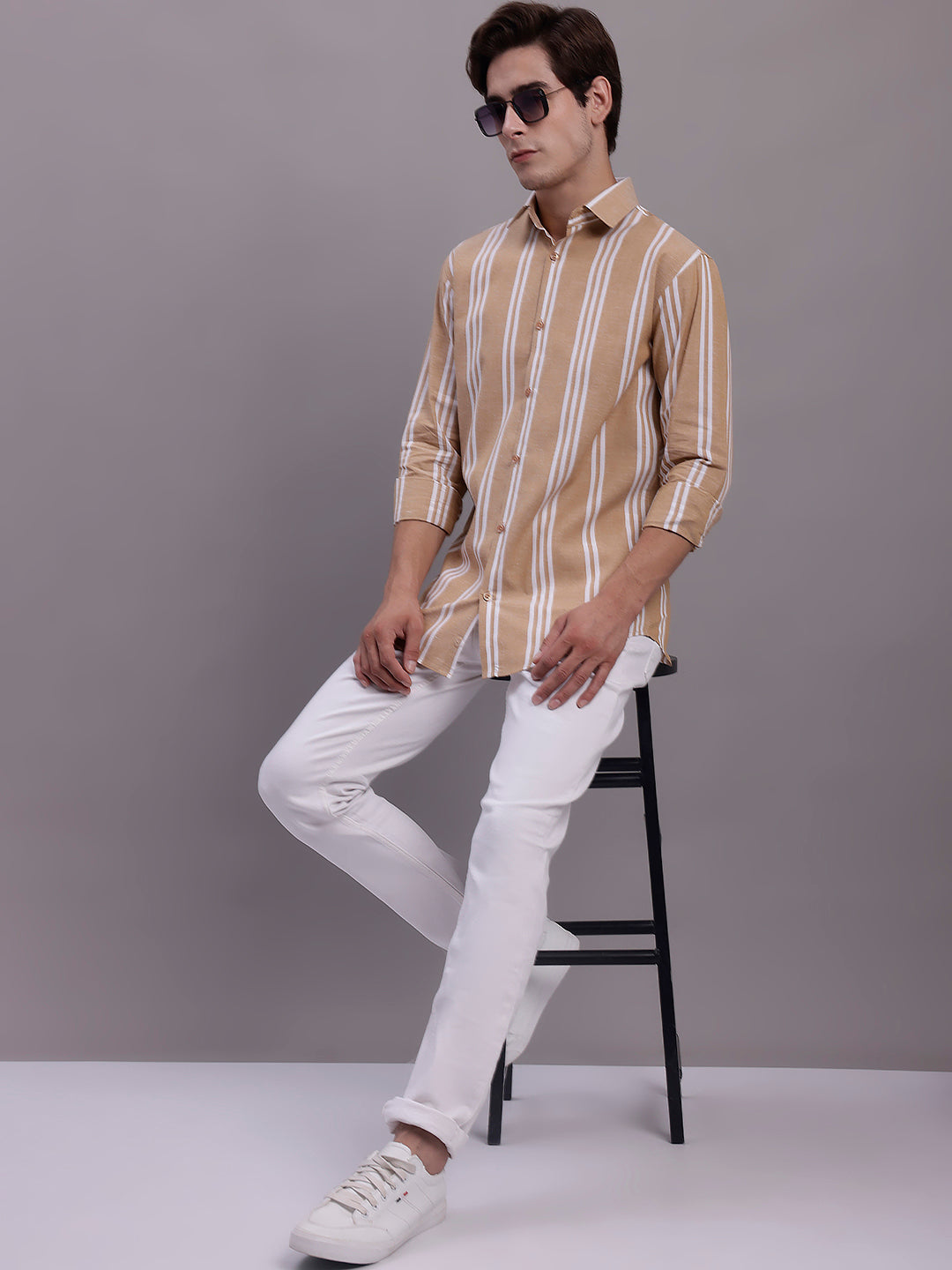 Men's Striped Casual Shirt - Taantav