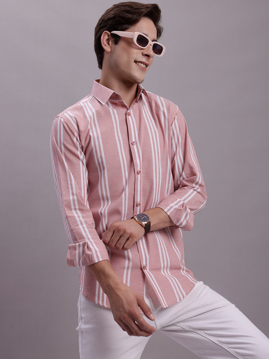 Men's Striped Casual Shirt - Taantav