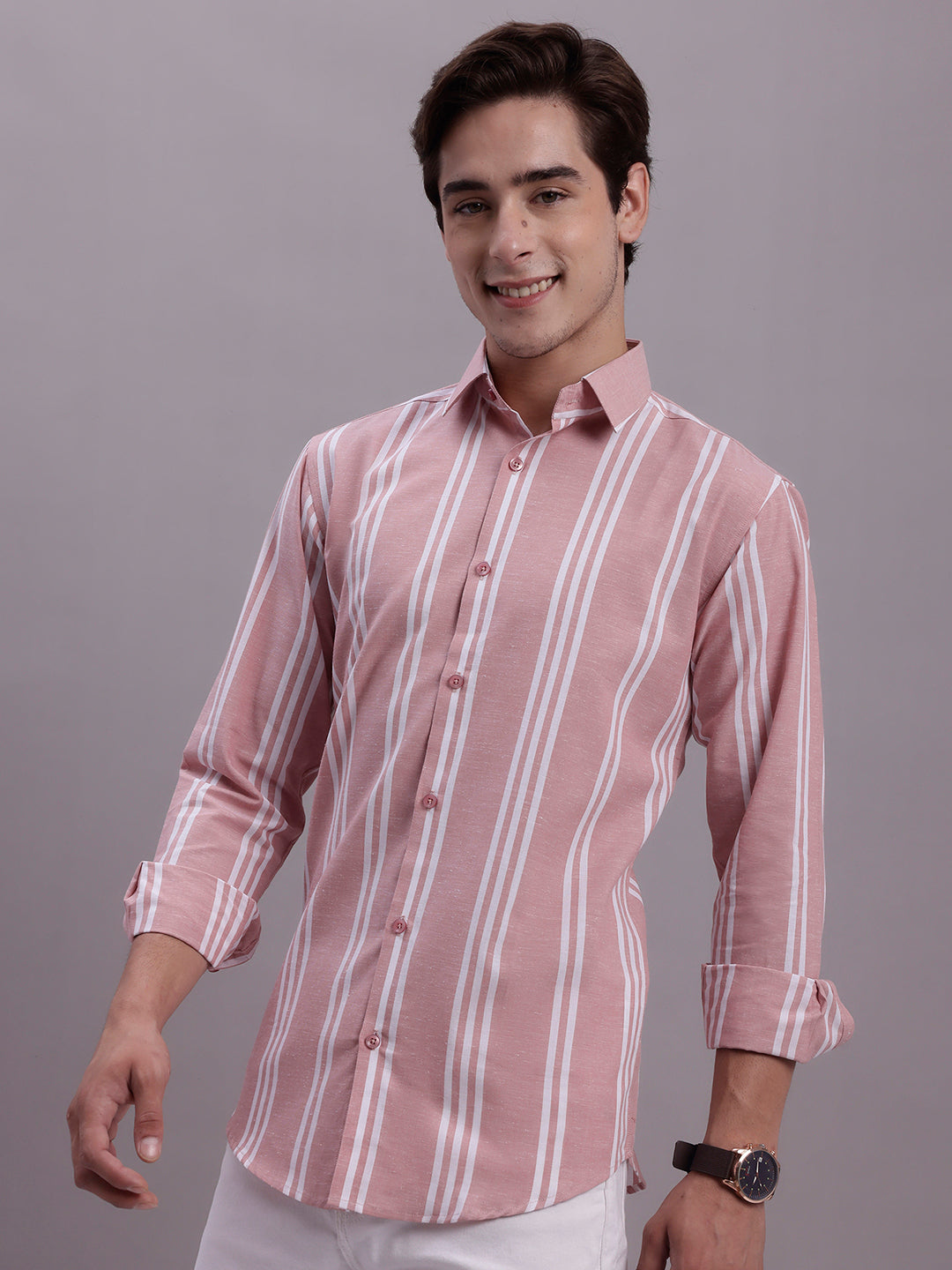 Men's Striped Casual Shirt - Taantav