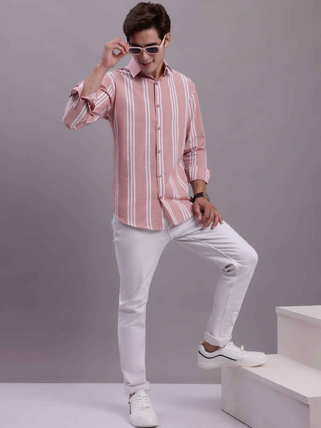 Men's Striped Casual Shirt - Taantav