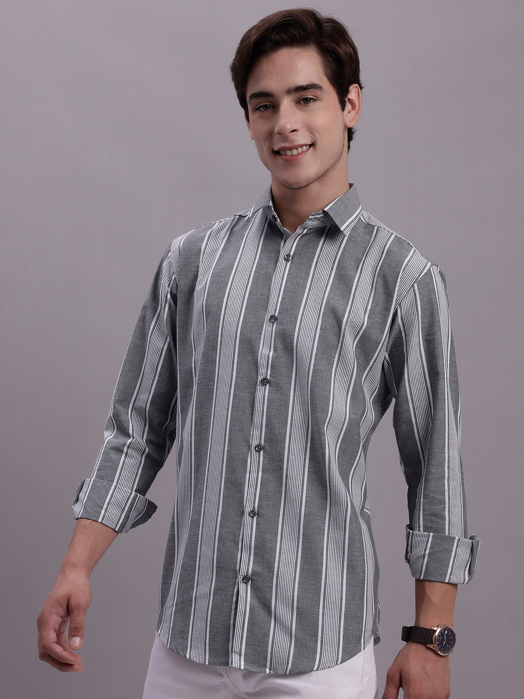 Men's Striped Casual Shirt - Taantav