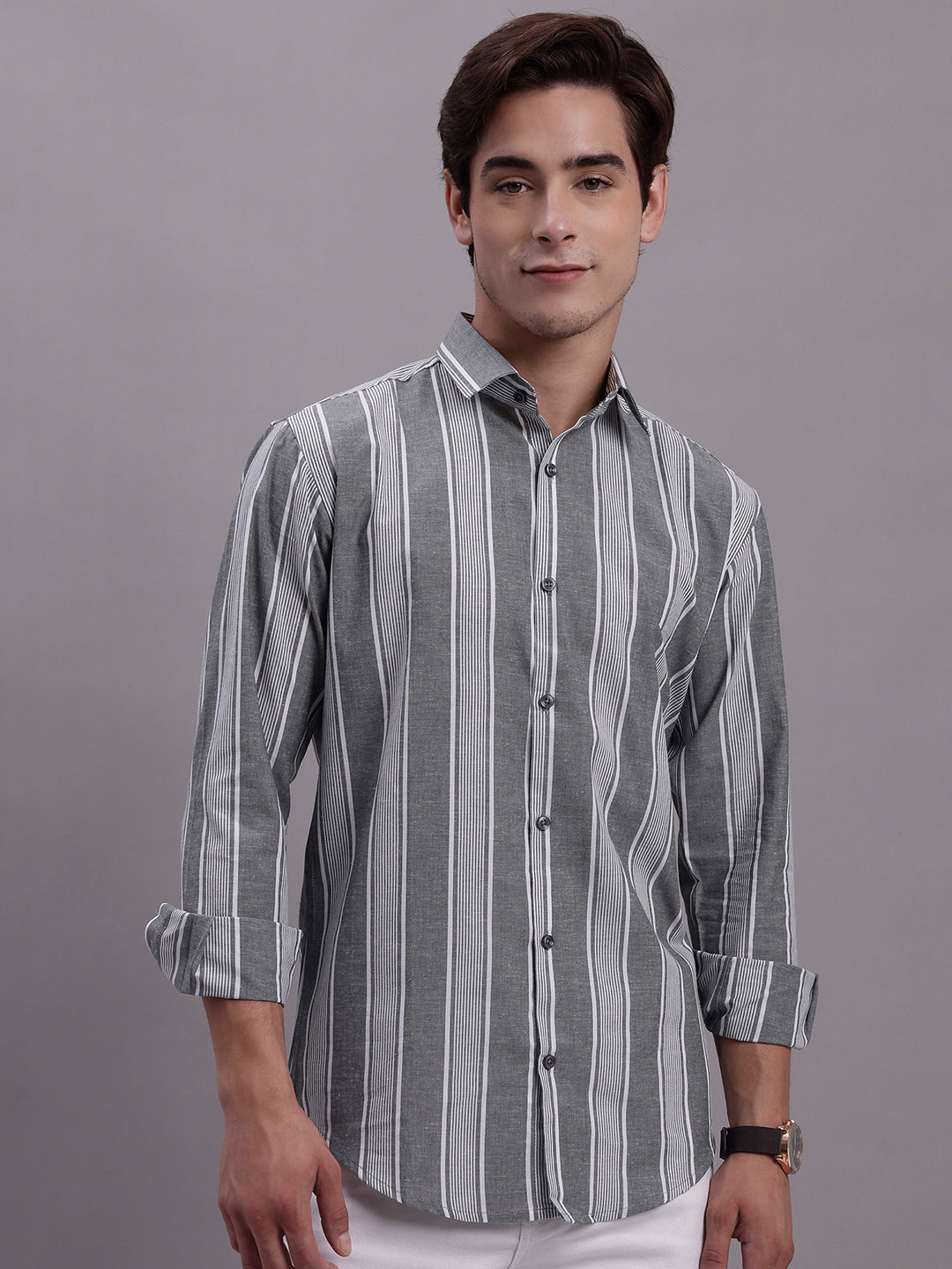 Men's Striped Casual Shirt - Taantav