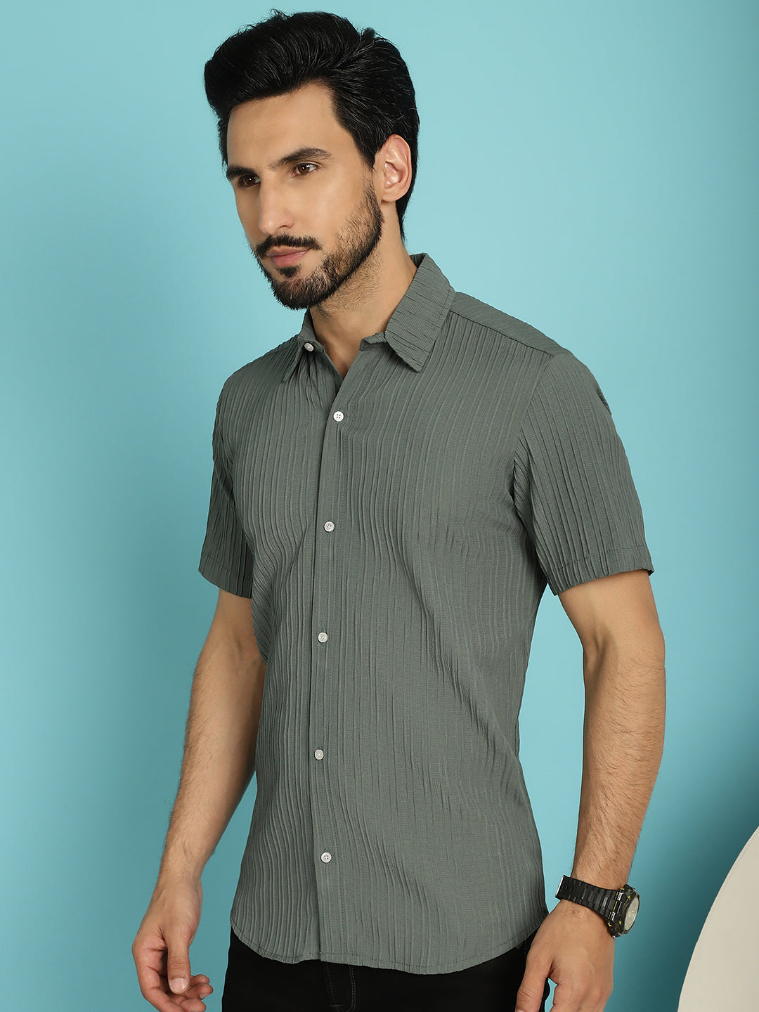 Men's Striped Casual Shirt - Taantav