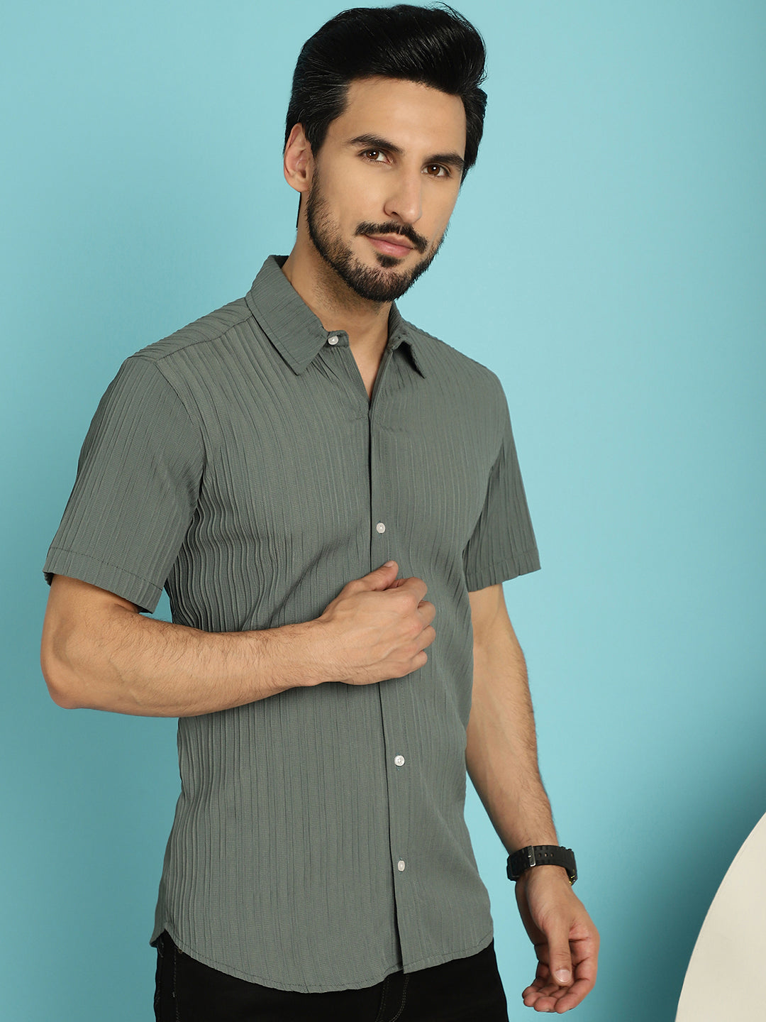 Men's Striped Casual Shirt - Taantav