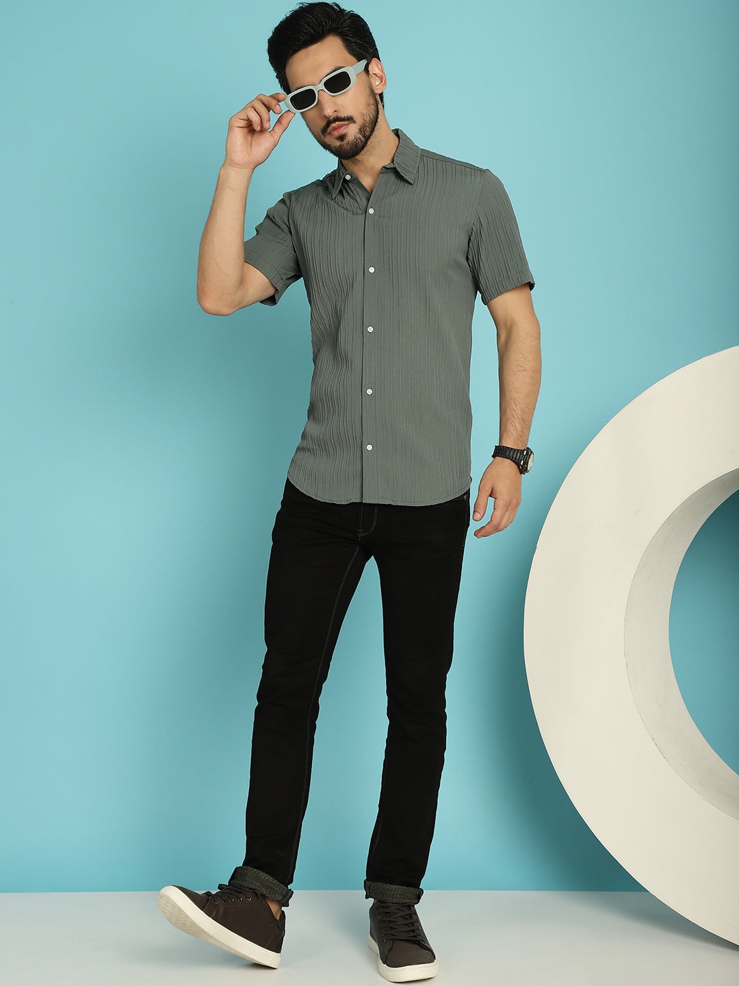 Men's Striped Casual Shirt - Taantav