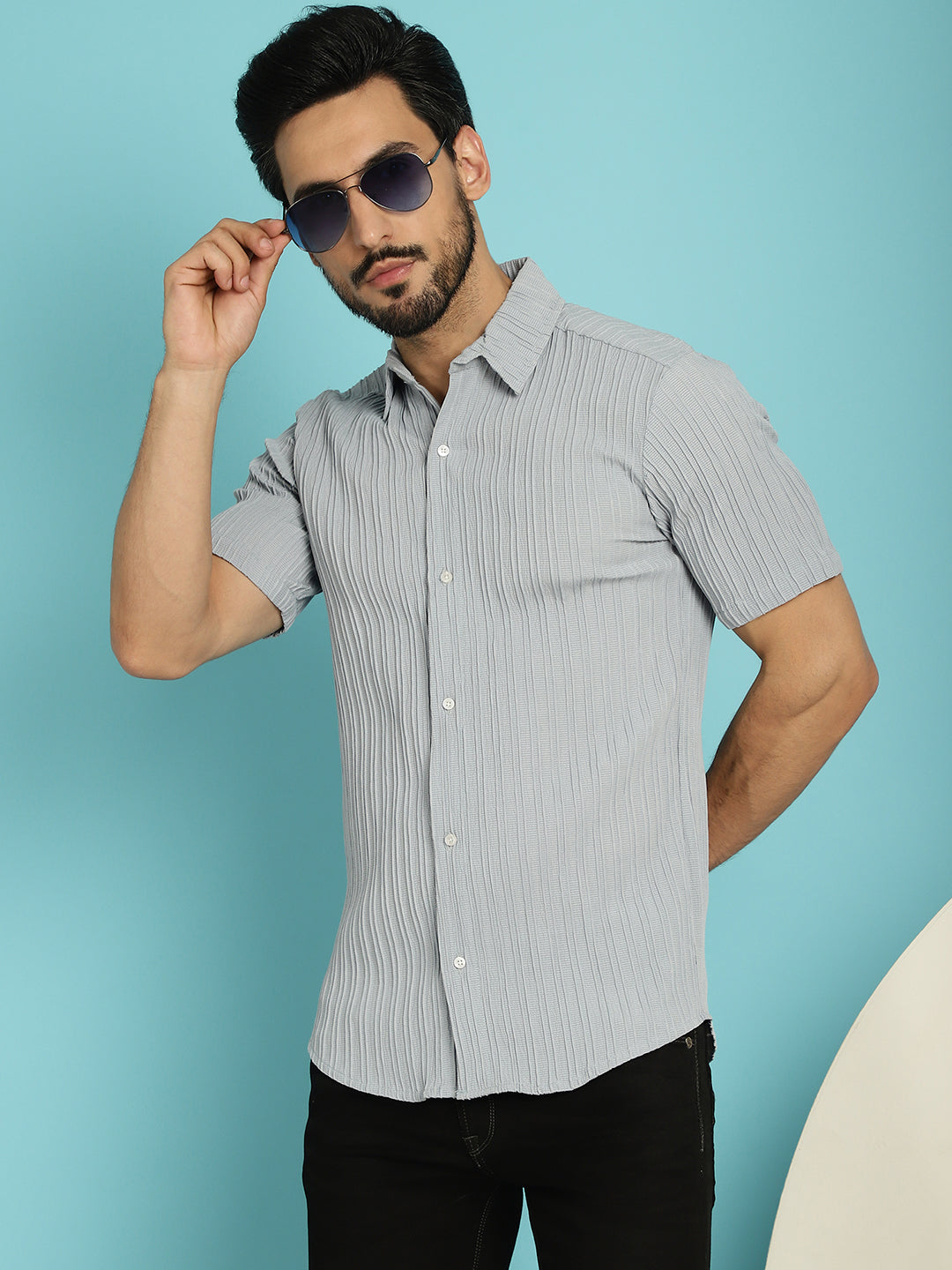 Men's Striped Casual Shirt - Taantav