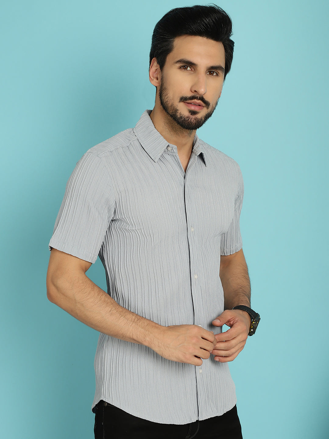 Men's Striped Casual Shirt - Taantav