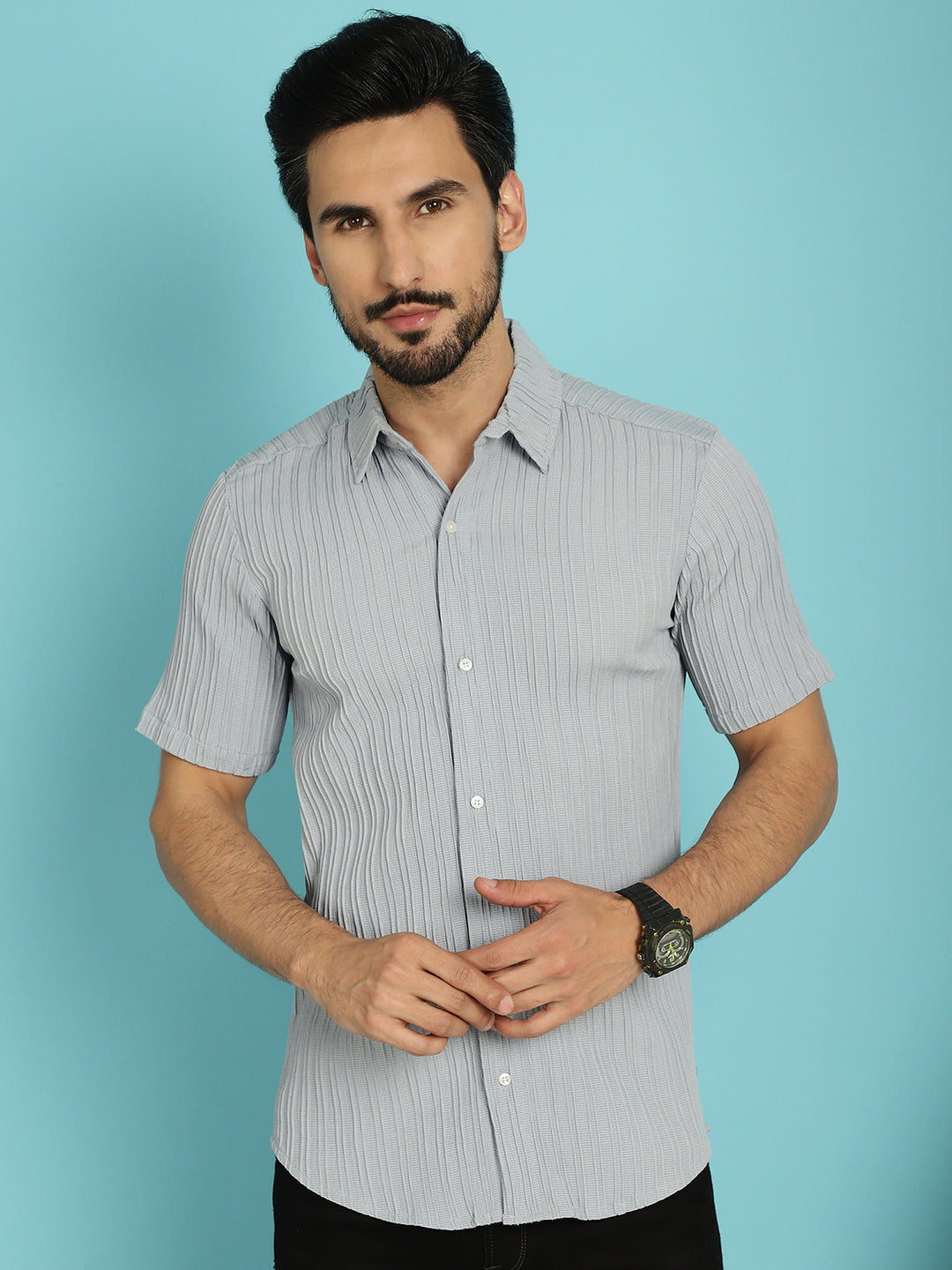 Men's Striped Casual Shirt - Taantav