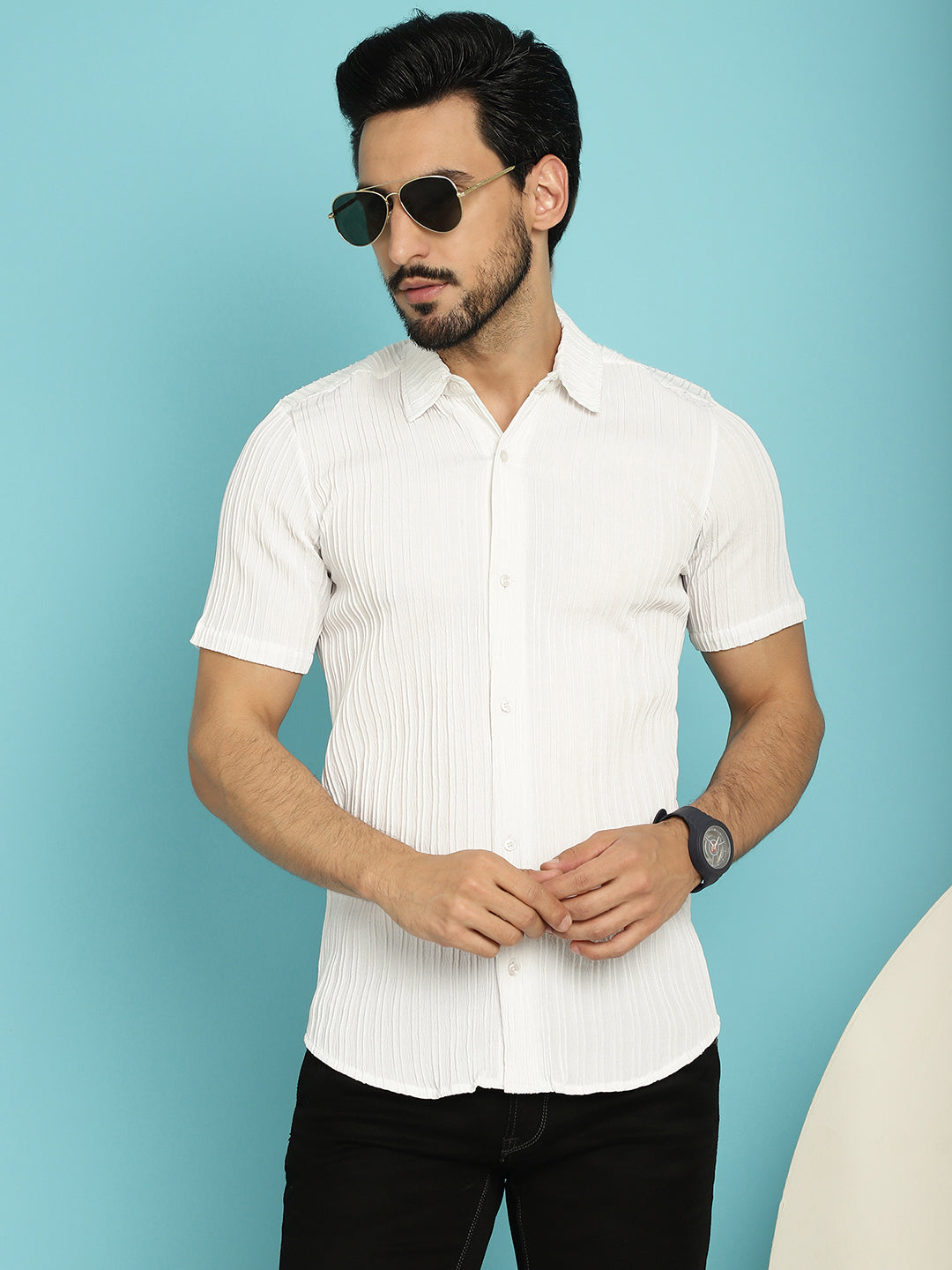 Men's Striped Casual Shirt - Taantav