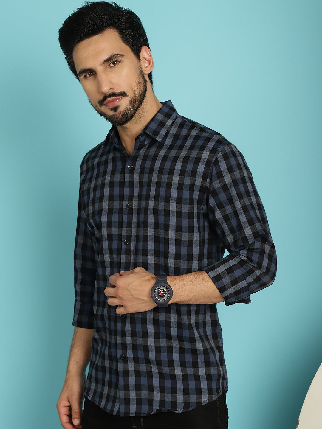 Men's Checked Casual Shirt - Taantav