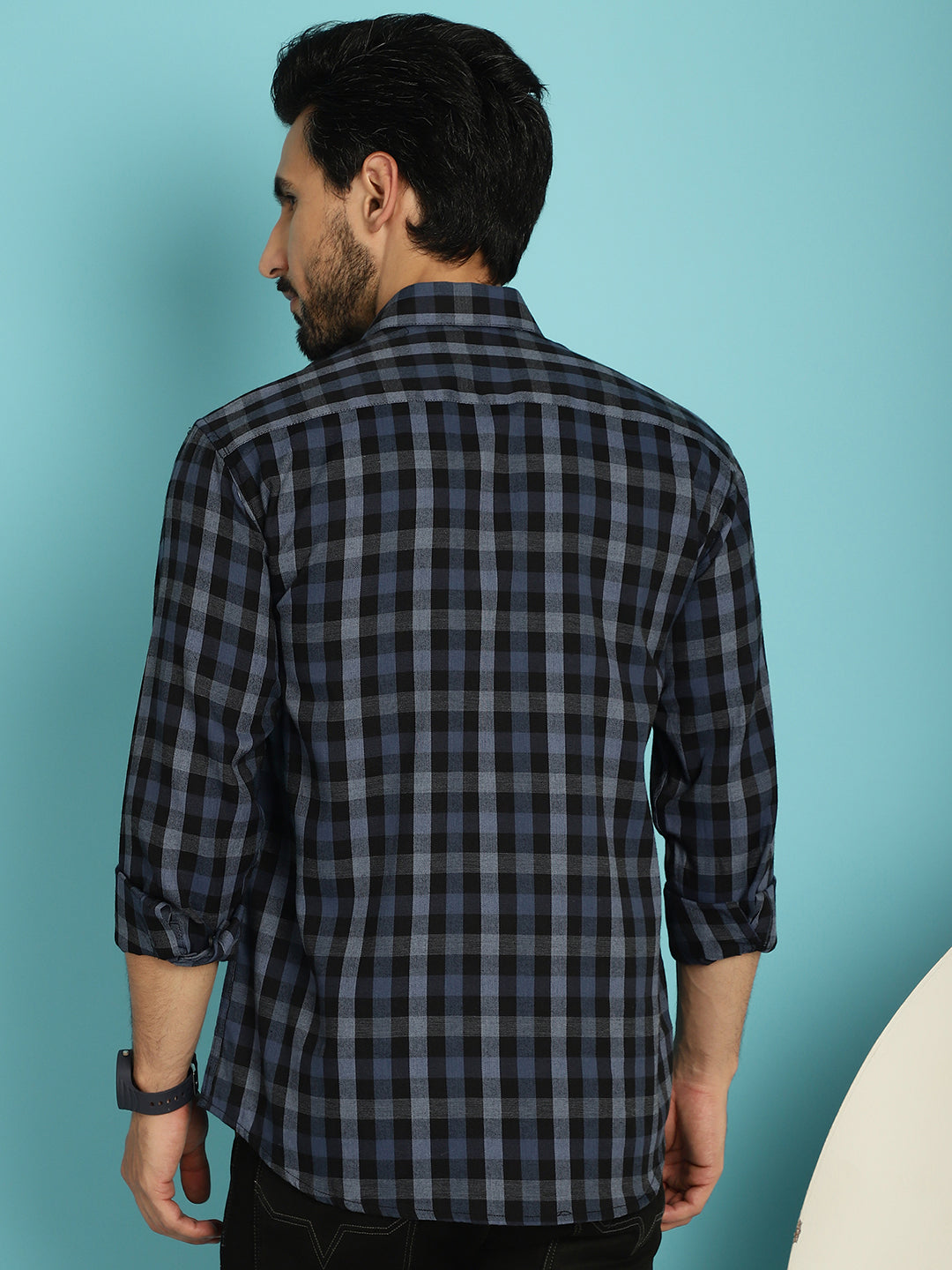 Men's Checked Casual Shirt - Taantav