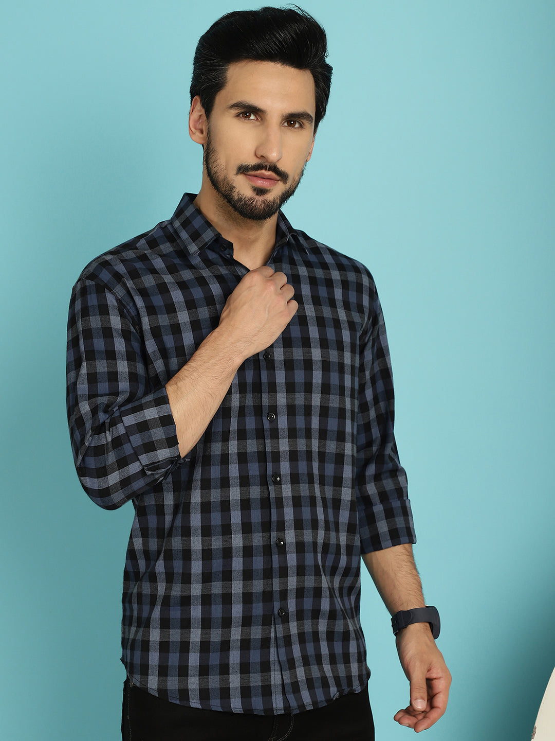 Men's Checked Casual Shirt - Taantav