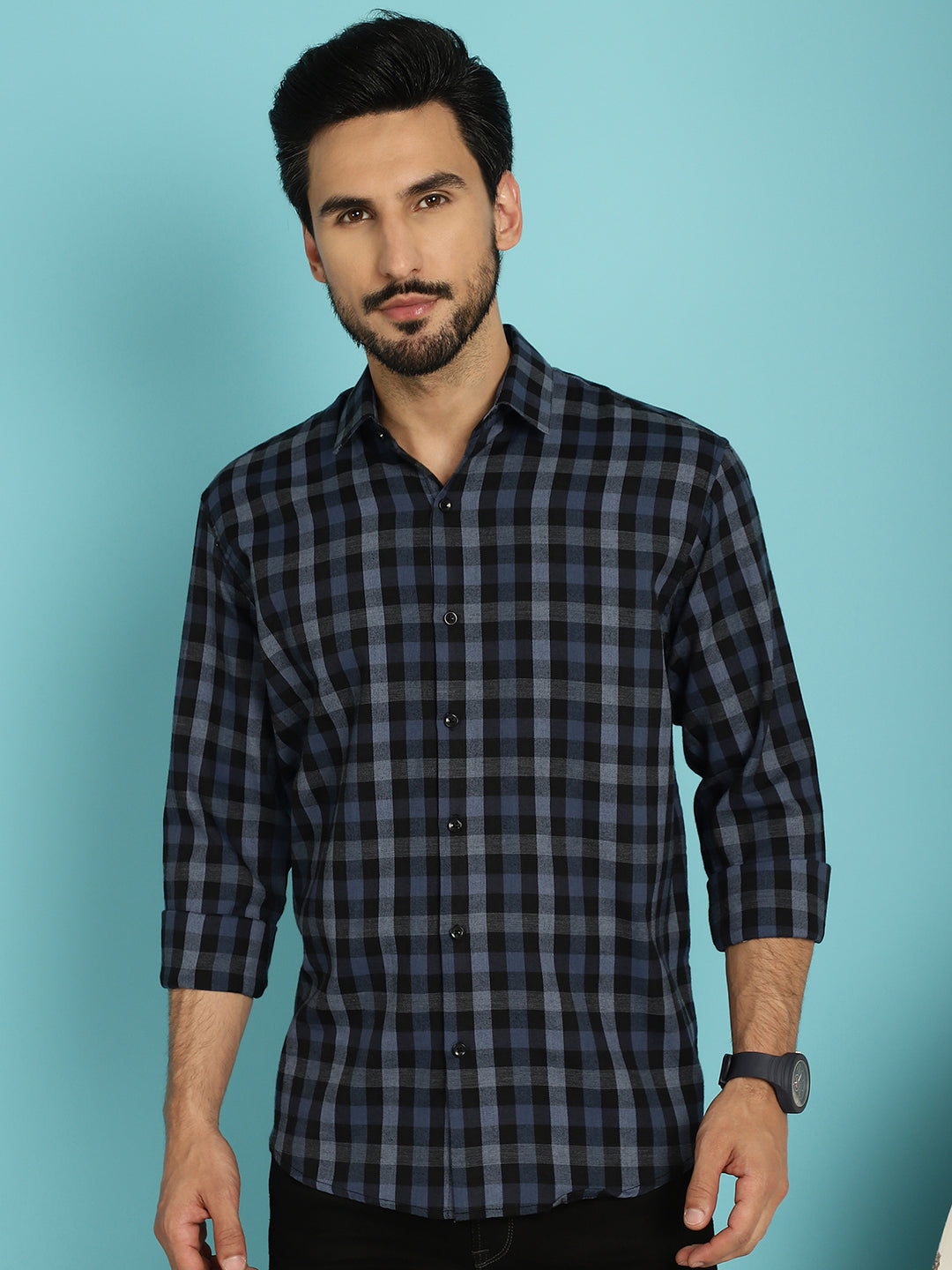 Men's Checked Casual Shirt - Taantav