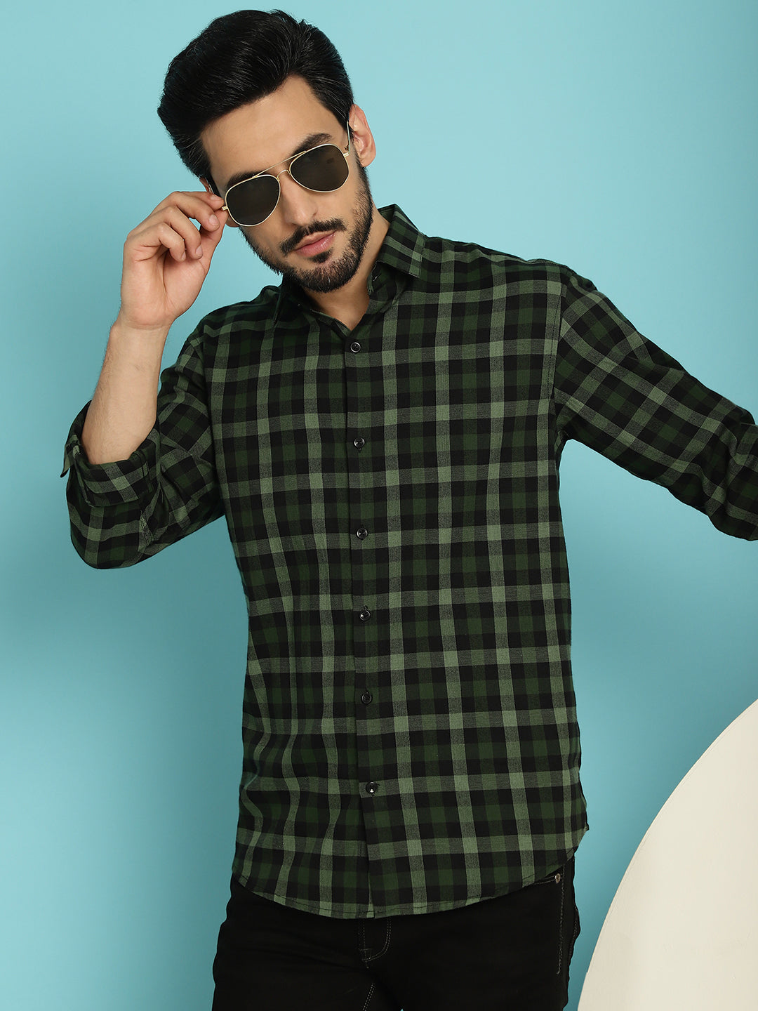 Men's Checked Casual Shirt - Taantav