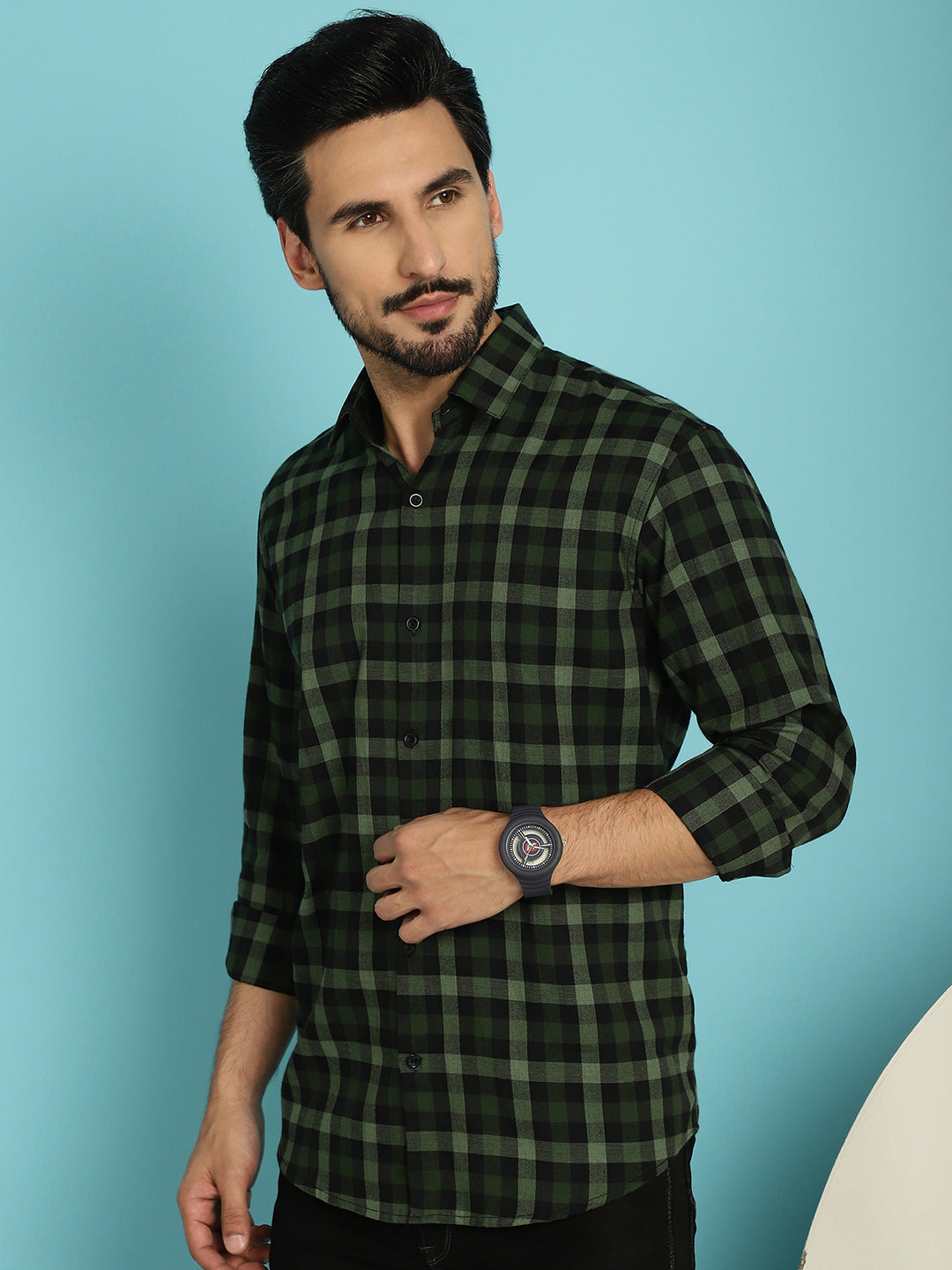 Men's Checked Casual Shirt - Taantav