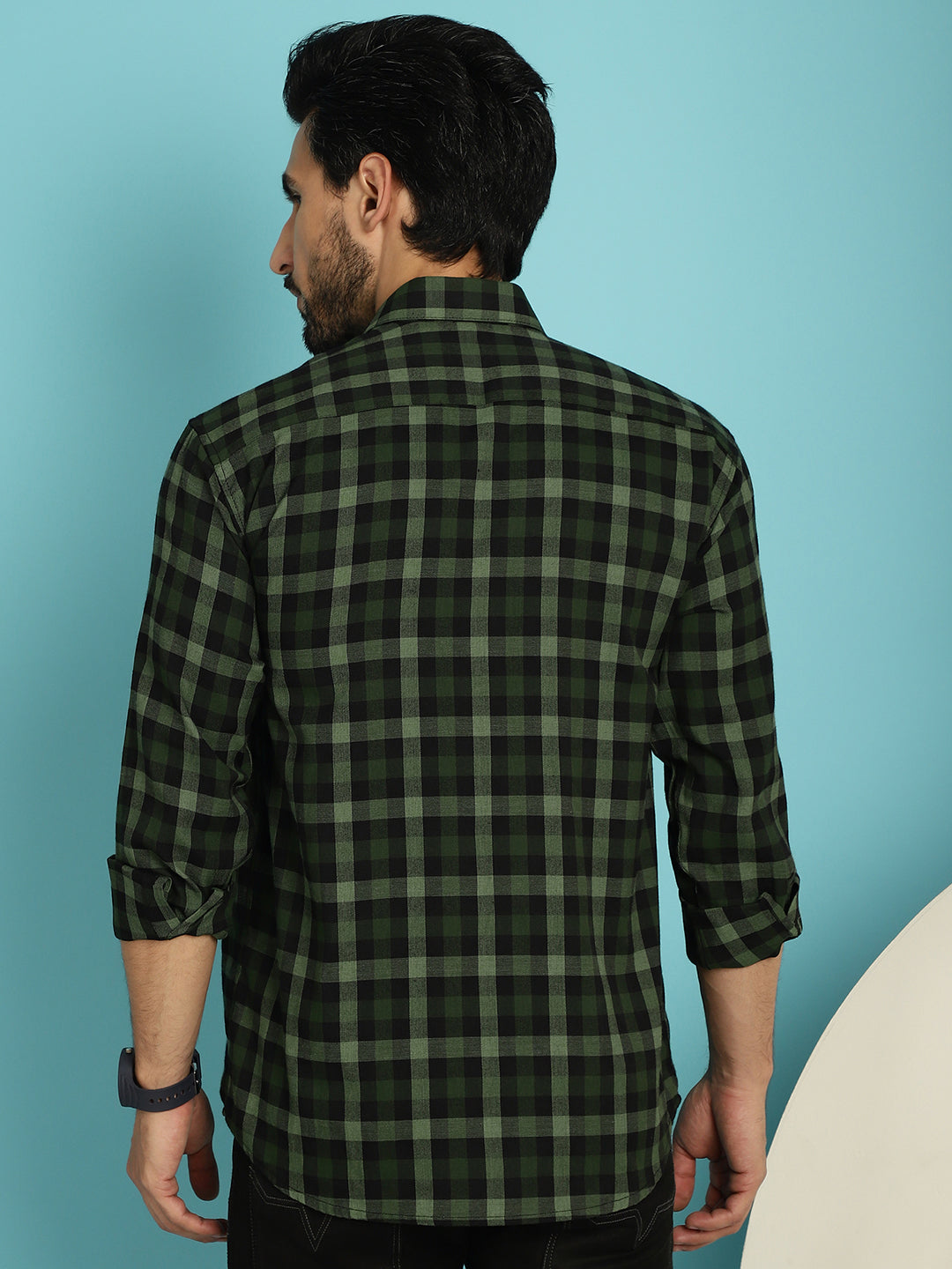 Men's Checked Casual Shirt - Taantav