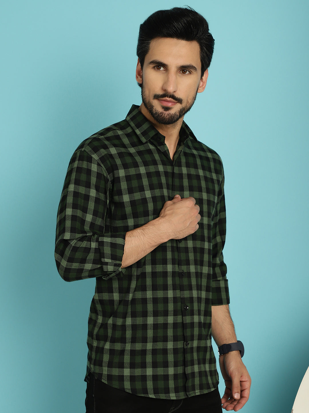 Men's Checked Casual Shirt - Taantav