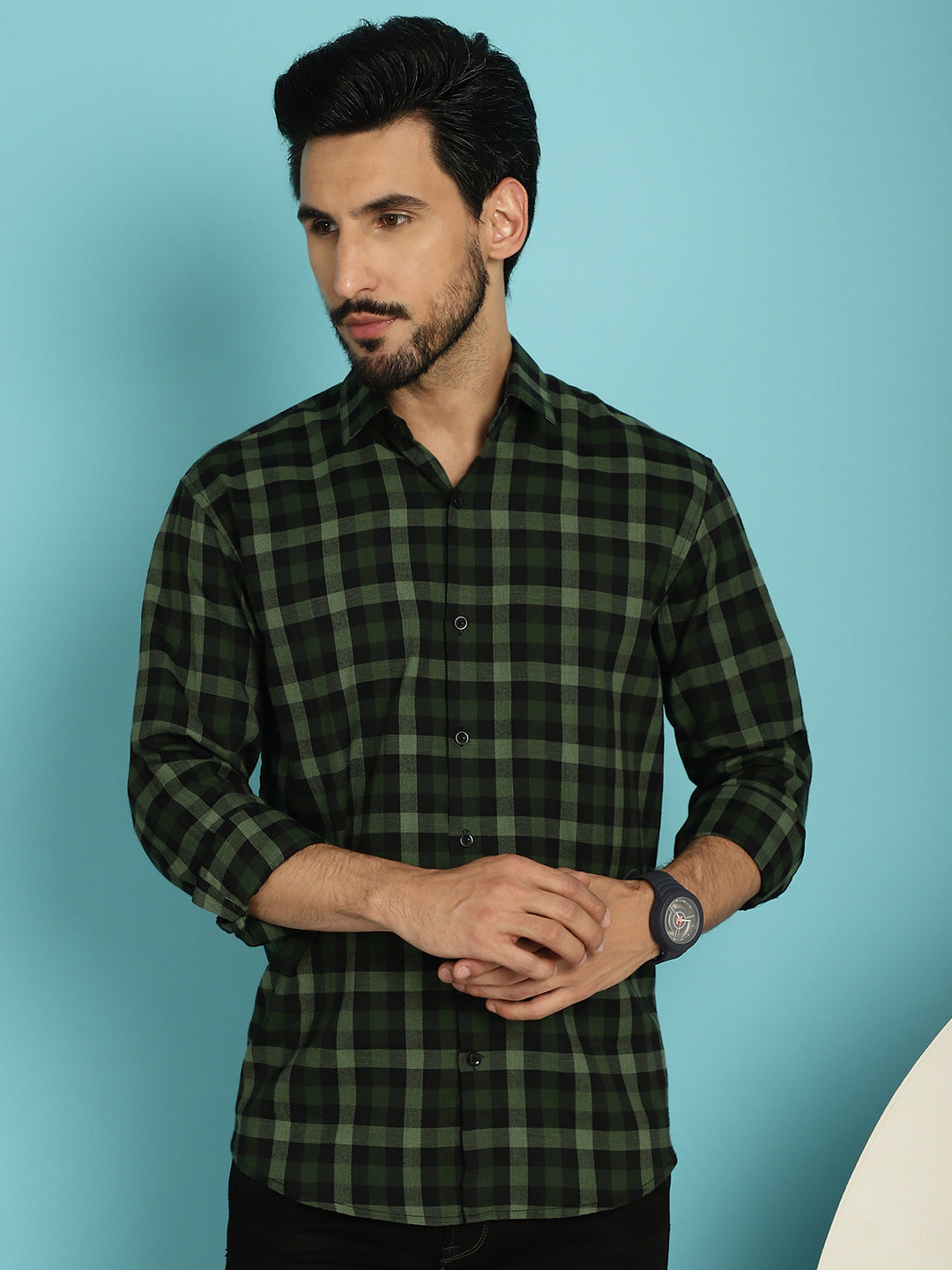 Men's Checked Casual Shirt - Taantav