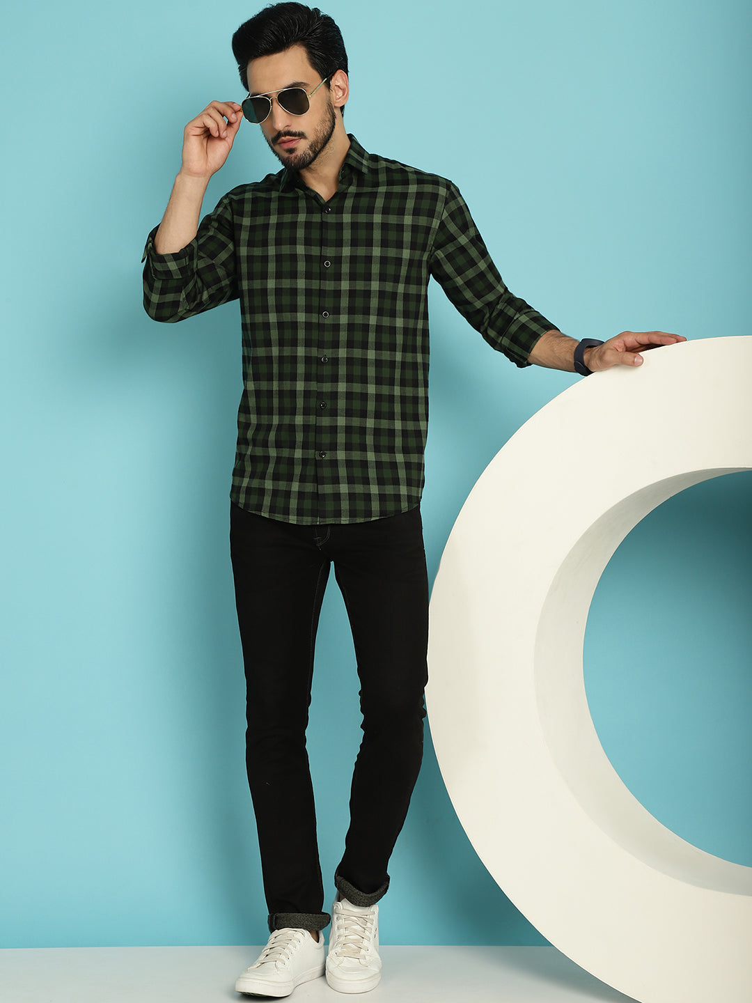 Men's Checked Casual Shirt - Taantav