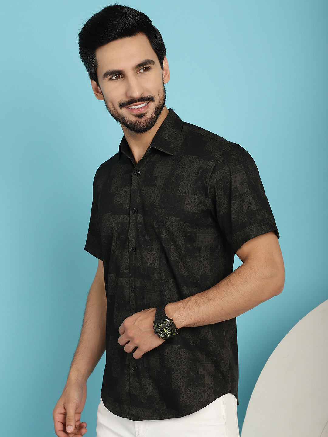 Men's Printed Casual Shirt - Taantav