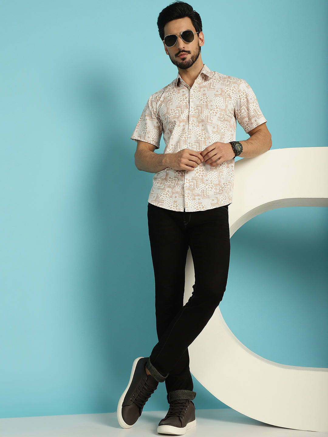 Men's Printed Casual Shirt - Taantav