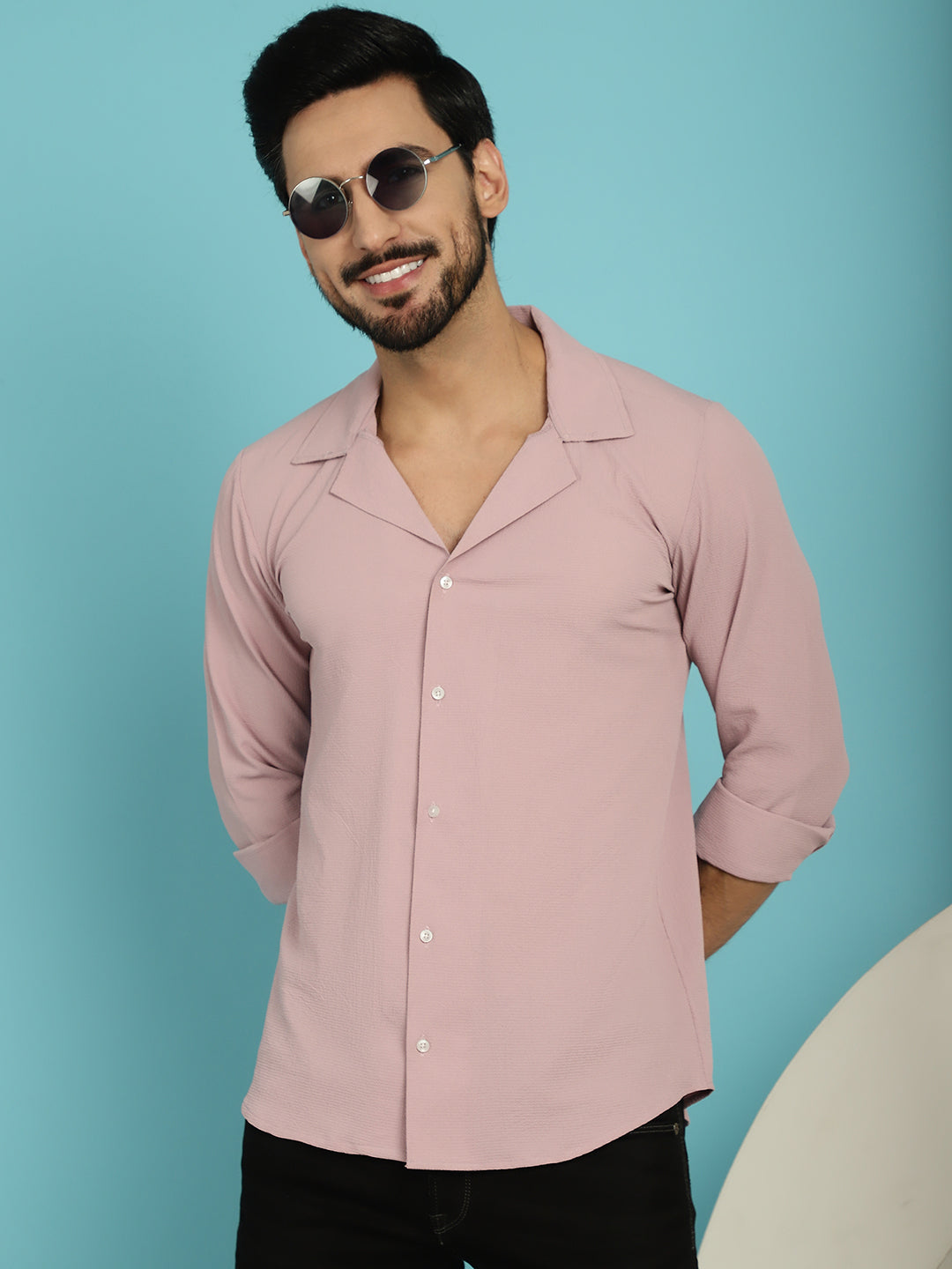 Men's Lapel Collar Casual Shirt