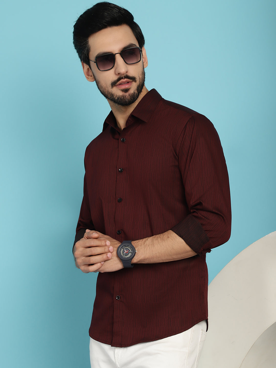 Men's Woven Design Casual Shirt - Taantav