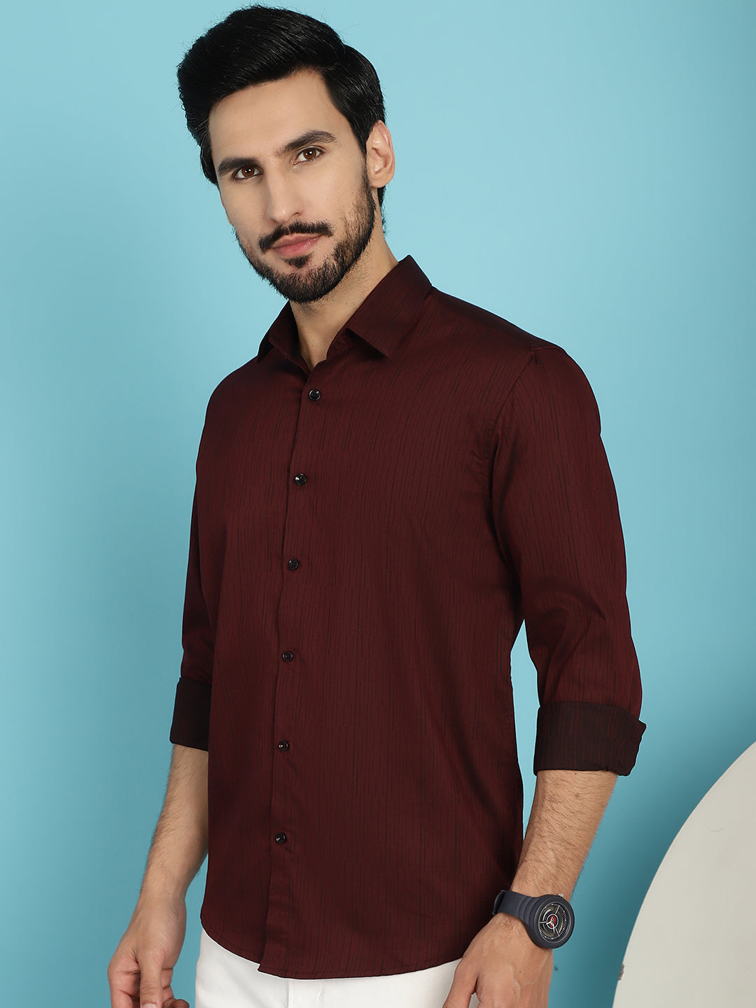 Men's Woven Design Casual Shirt - Taantav