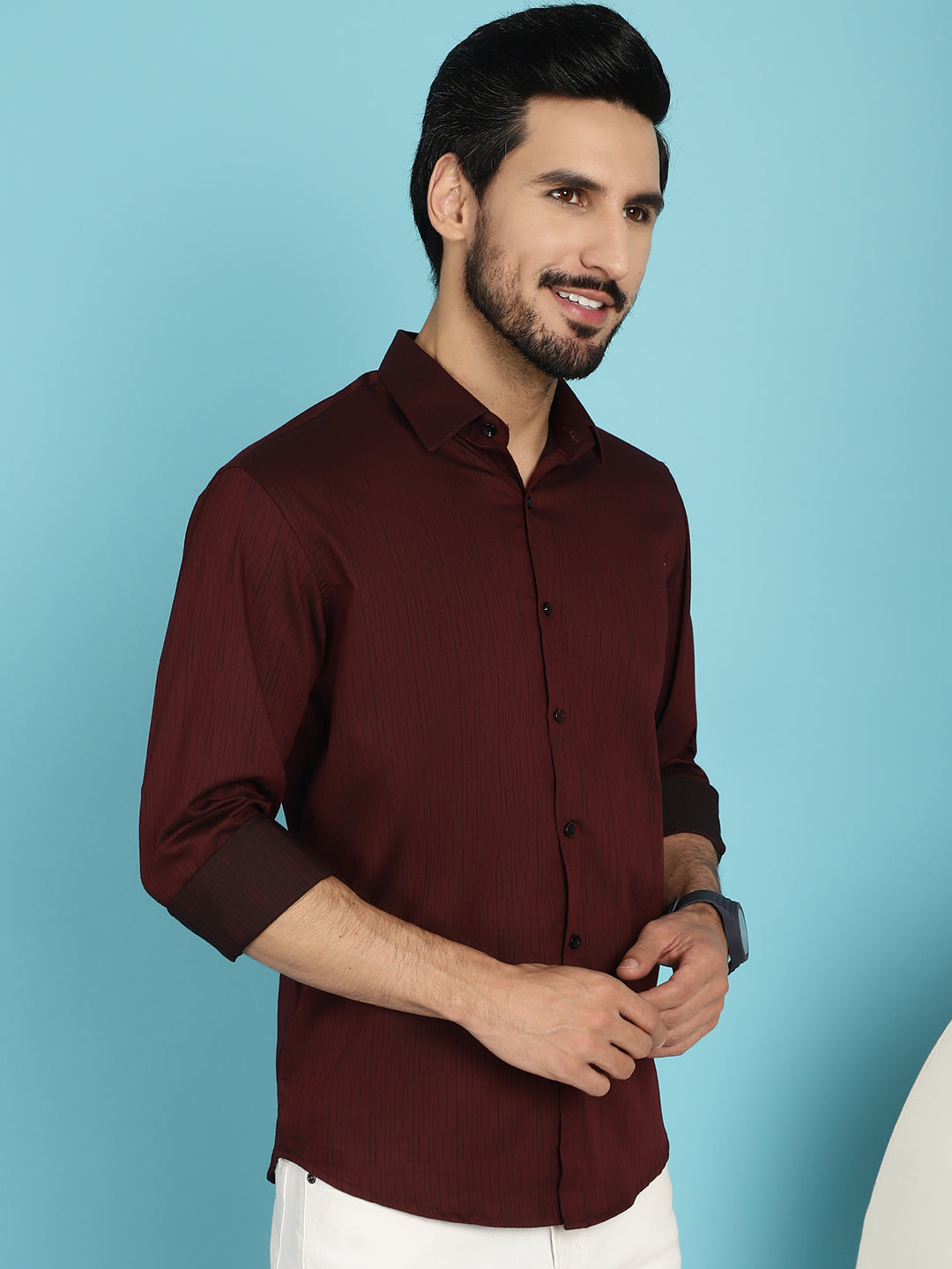 Men's Woven Design Casual Shirt - Taantav