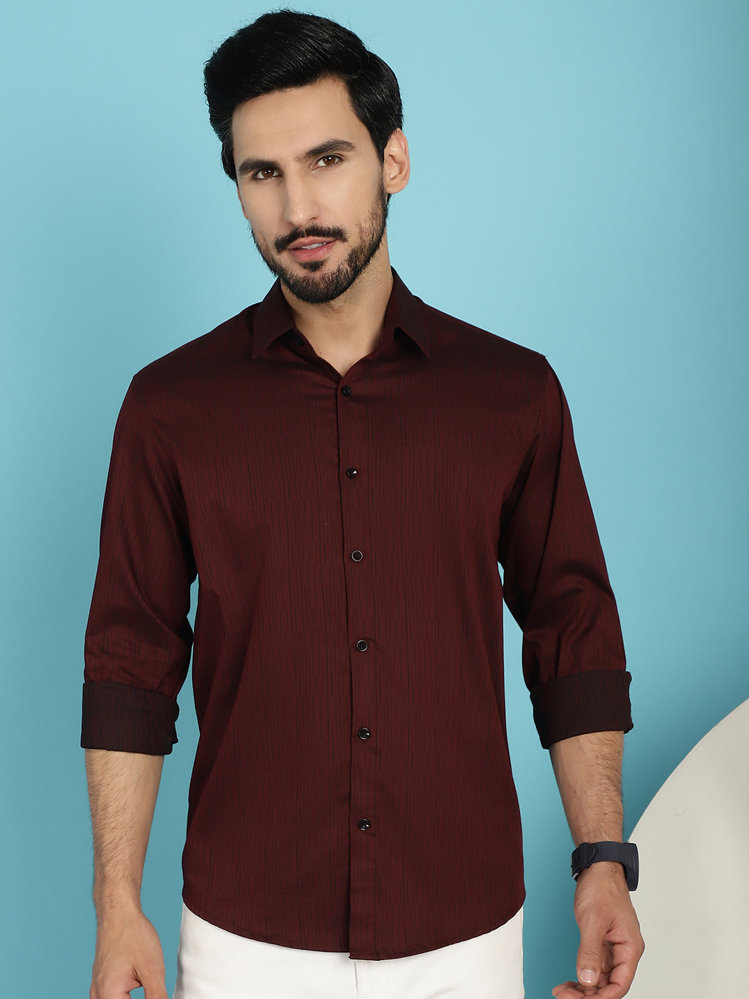 Men's Woven Design Casual Shirt - Taantav