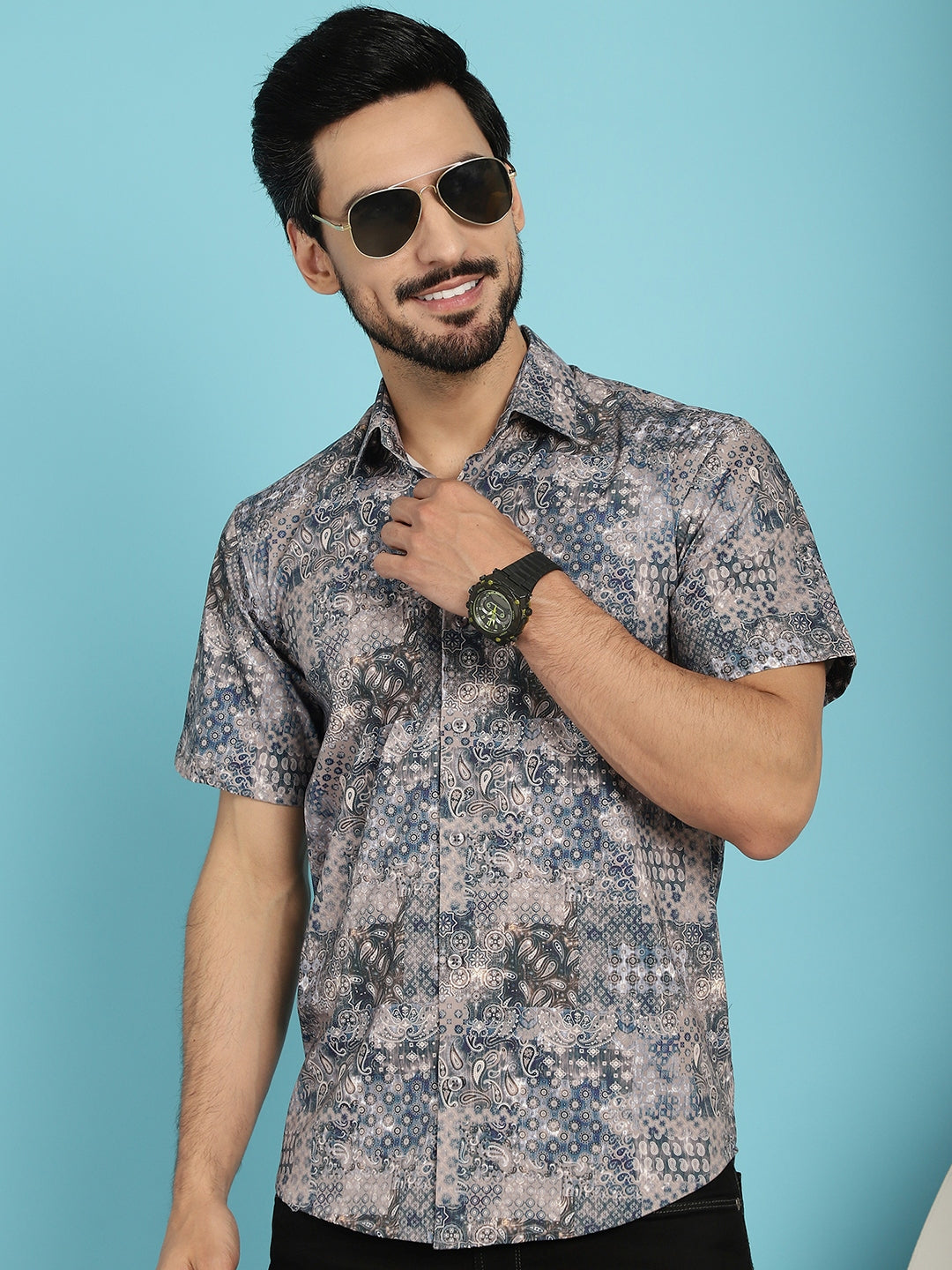 Men's Pejali Printed Casual Shirt - Taantav