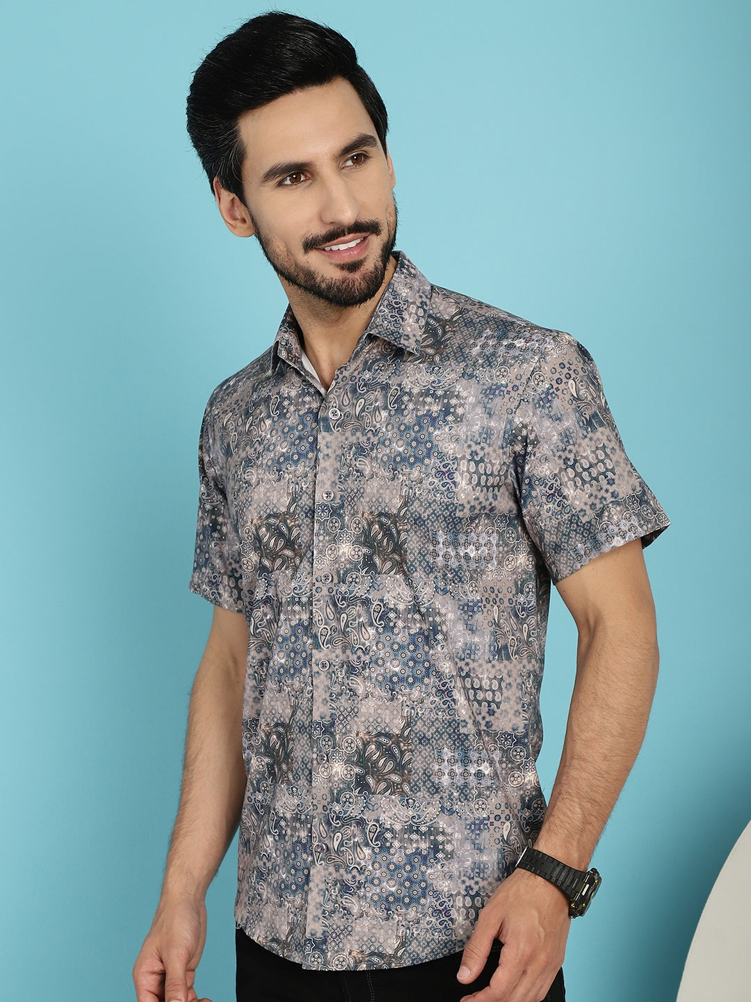 Men's Pejali Printed Casual Shirt - Taantav