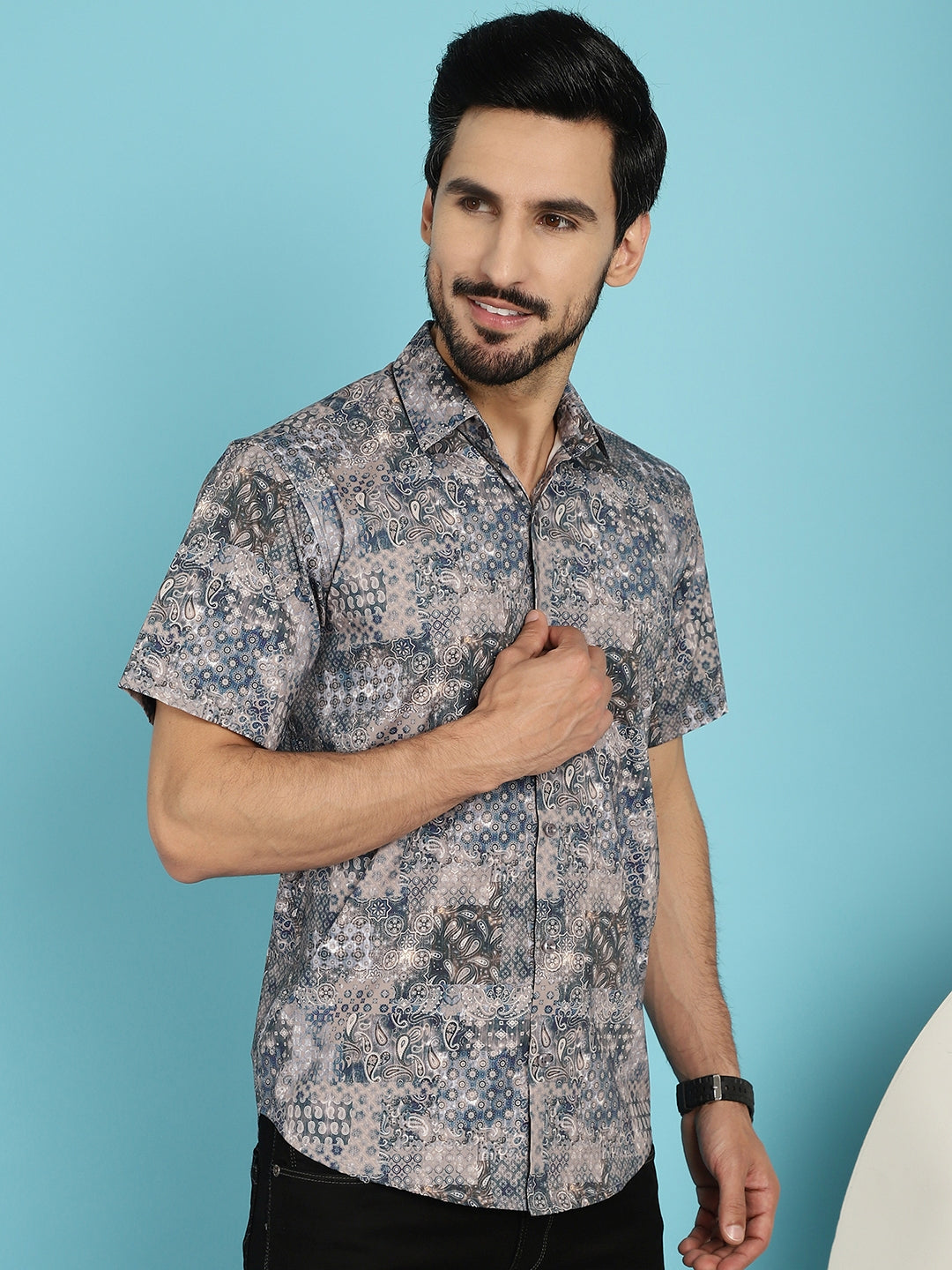 Men's Pejali Printed Casual Shirt - Taantav