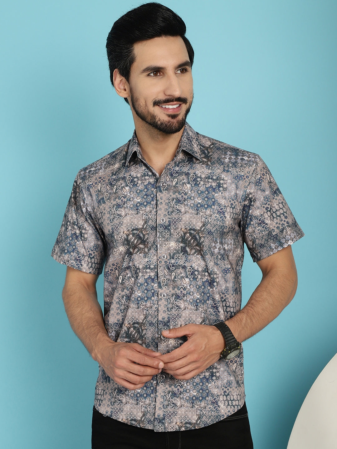 Men's Pejali Printed Casual Shirt - Taantav