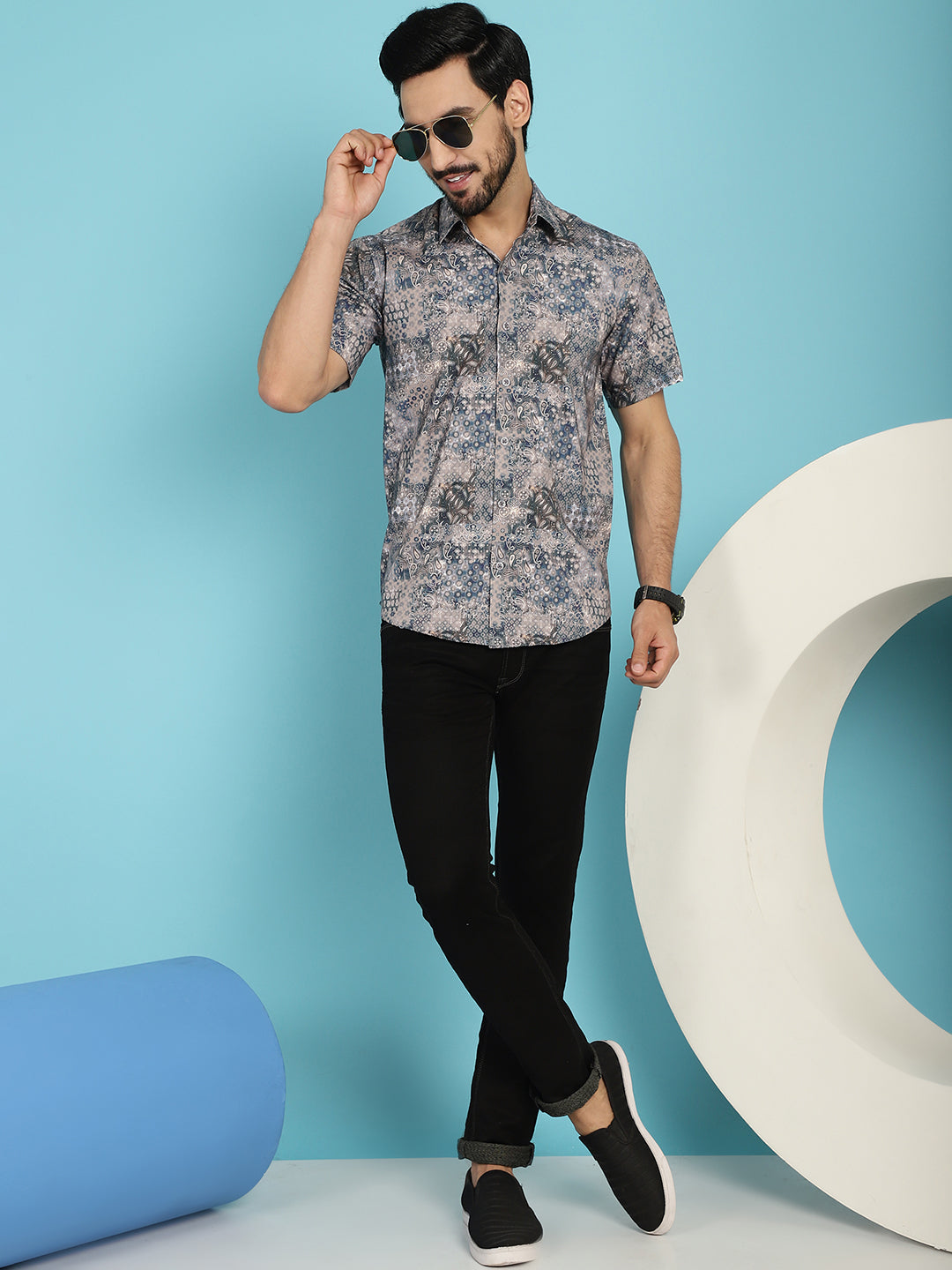 Men's Pejali Printed Casual Shirt - Taantav