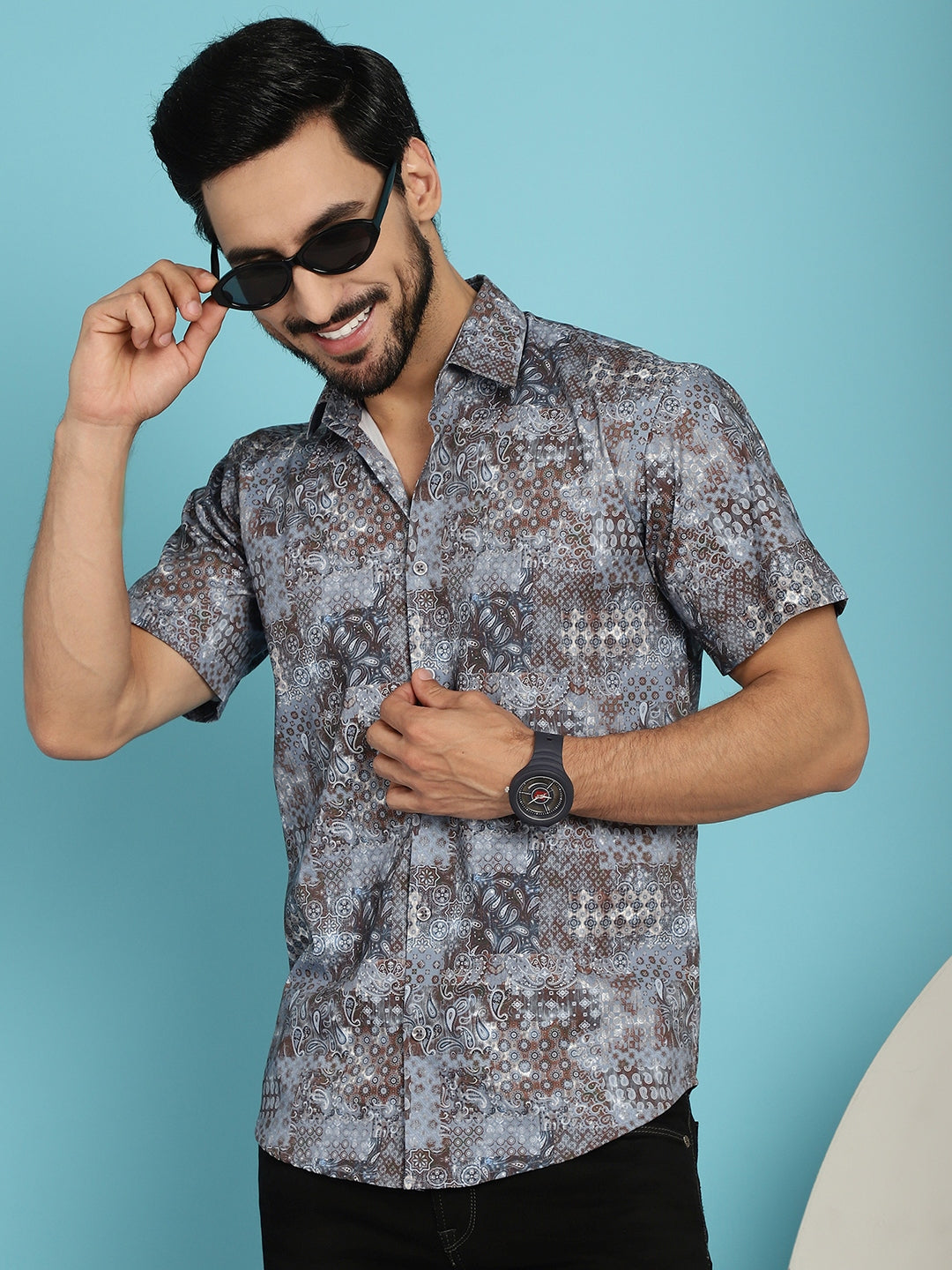 Men's Pejali Printed Casual Shirt - Taantav