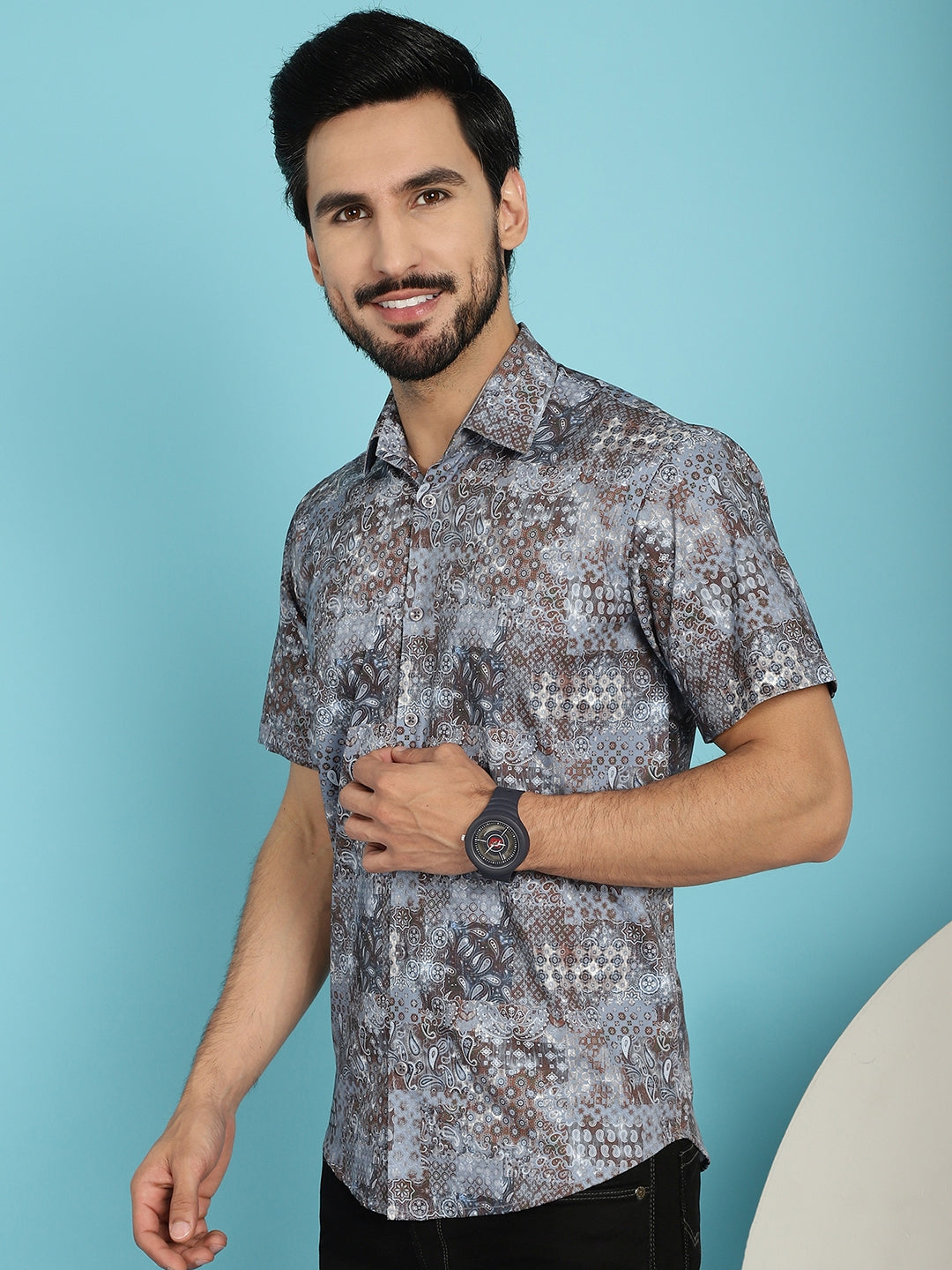 Men's Pejali Printed Casual Shirt - Taantav