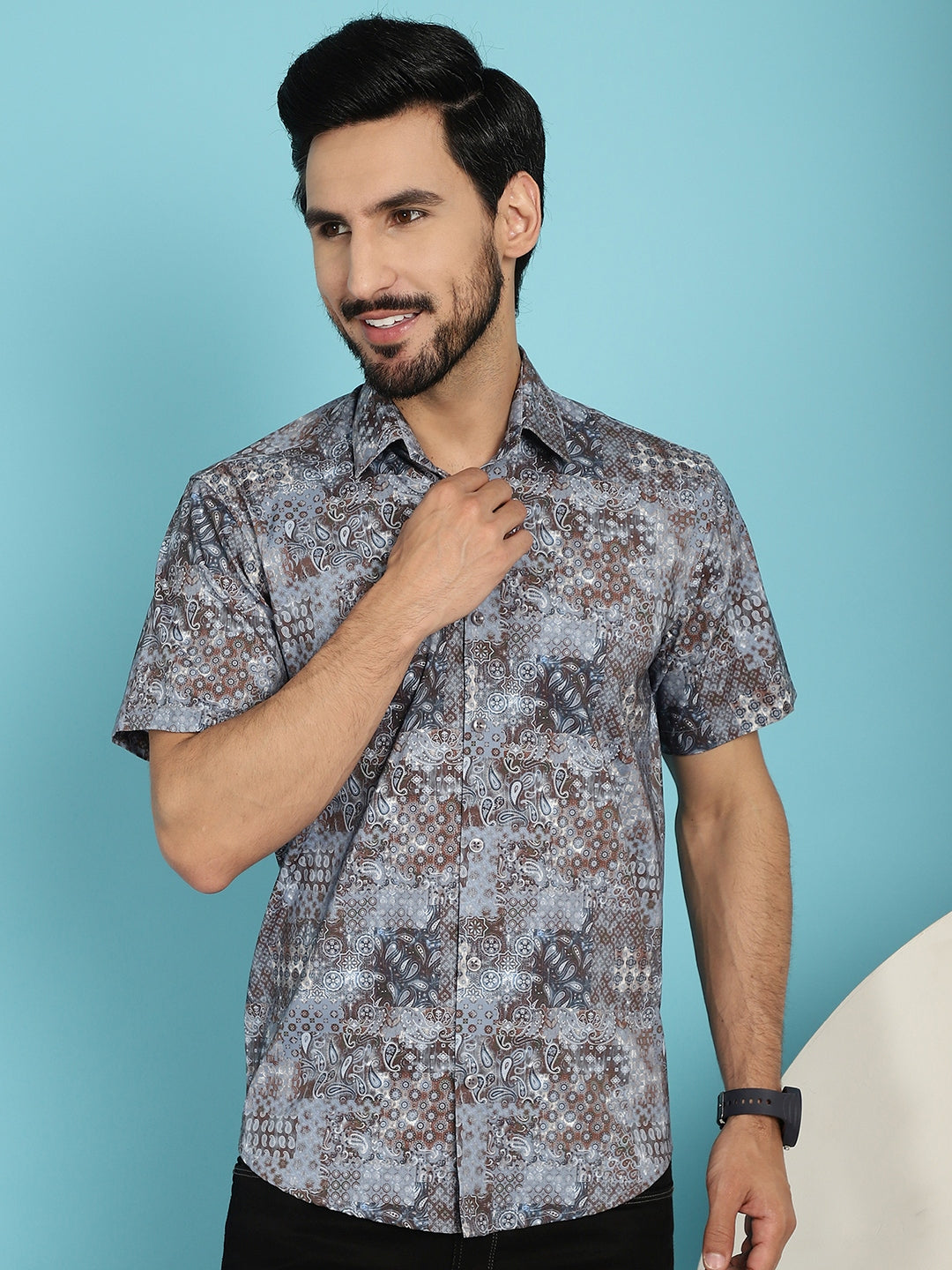 Men's Pejali Printed Casual Shirt - Taantav