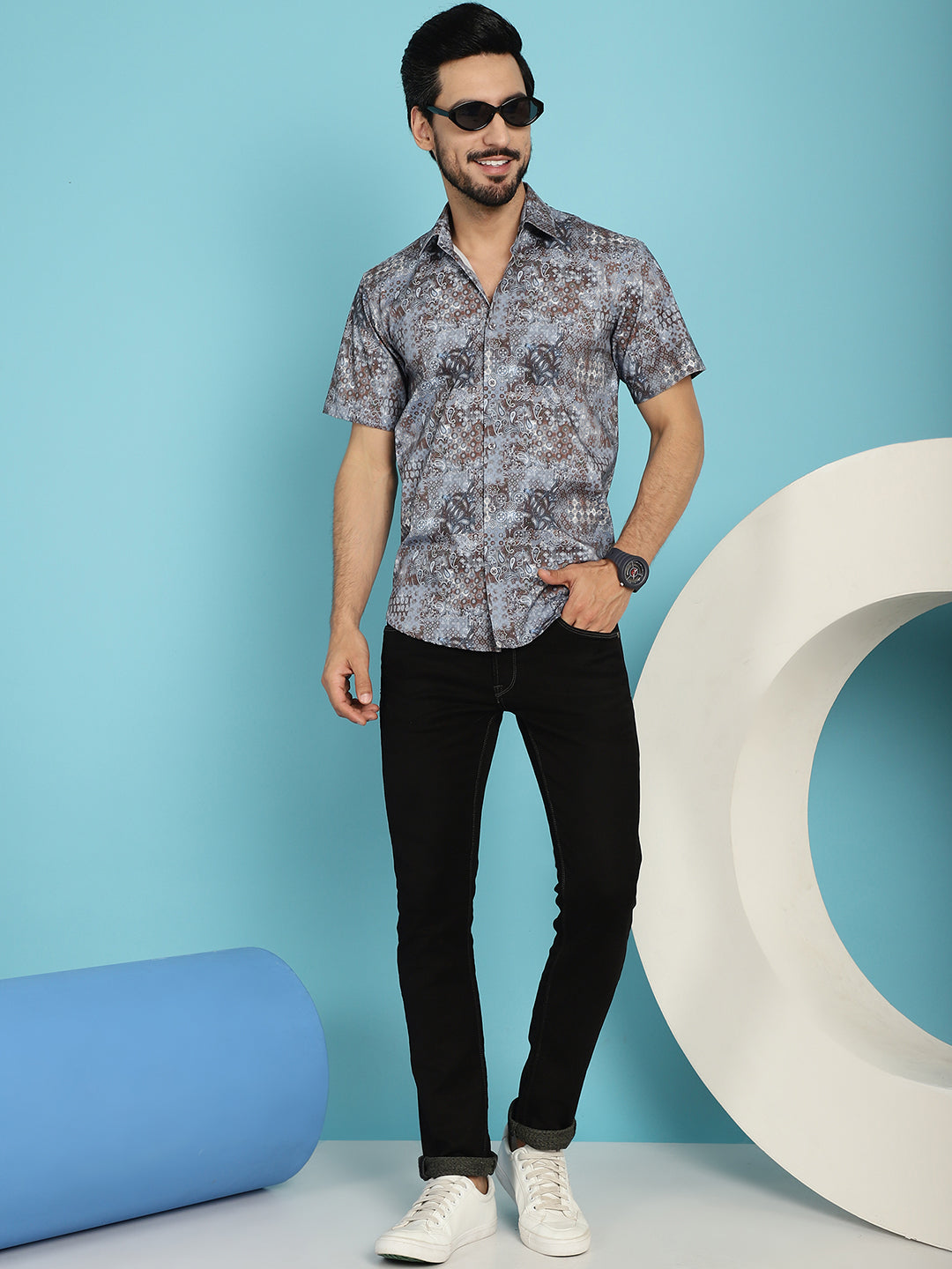 Men's Pejali Printed Casual Shirt - Taantav