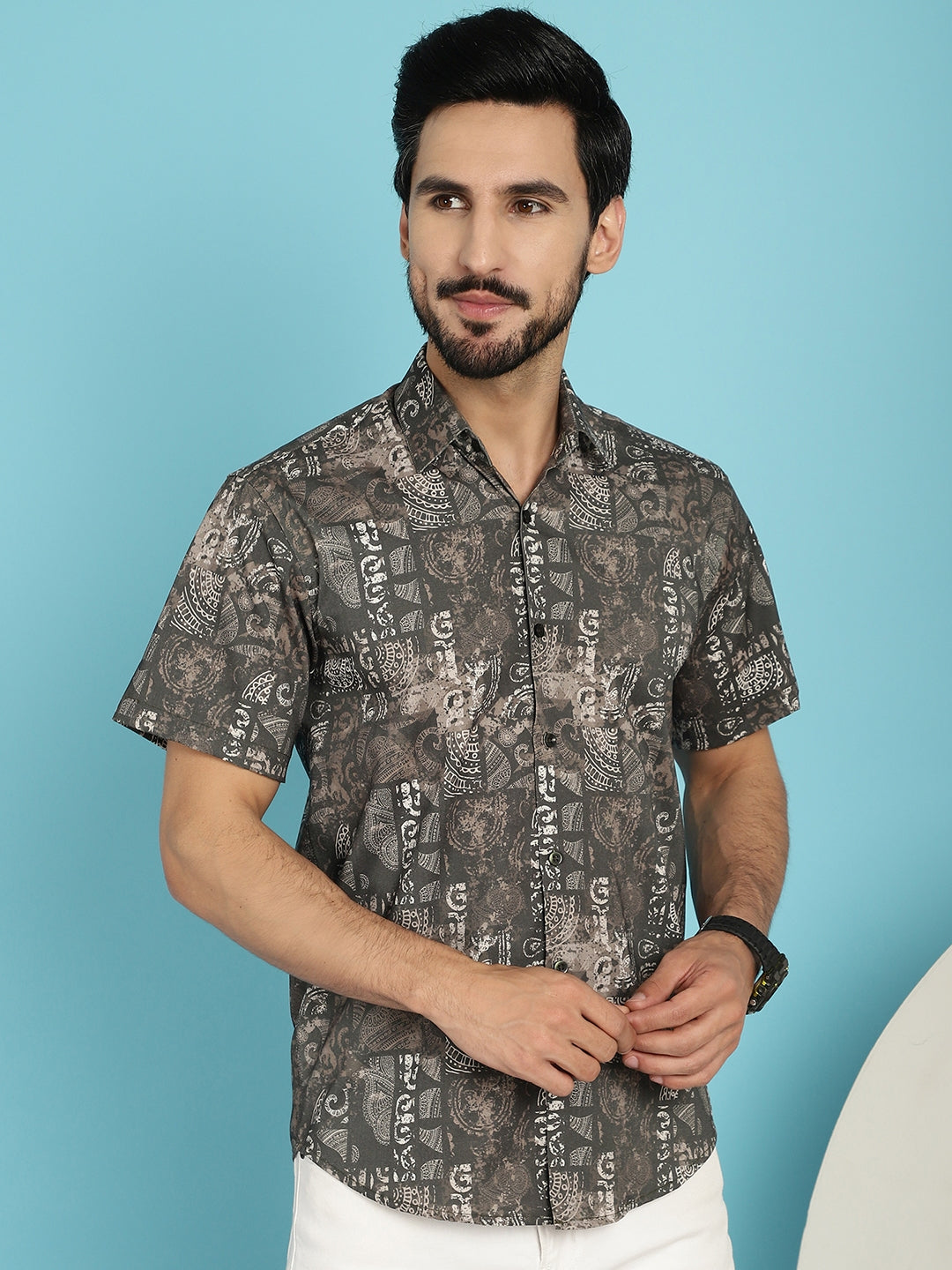 Men's Printed Casual Shirt - Taantav