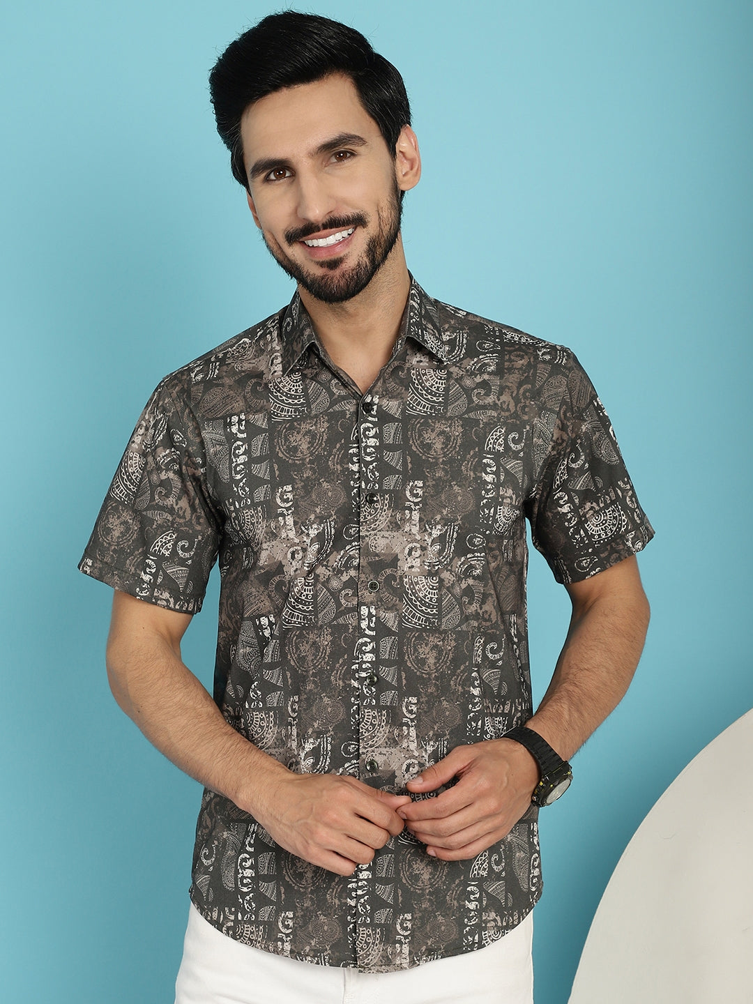 Men's Printed Casual Shirt - Taantav