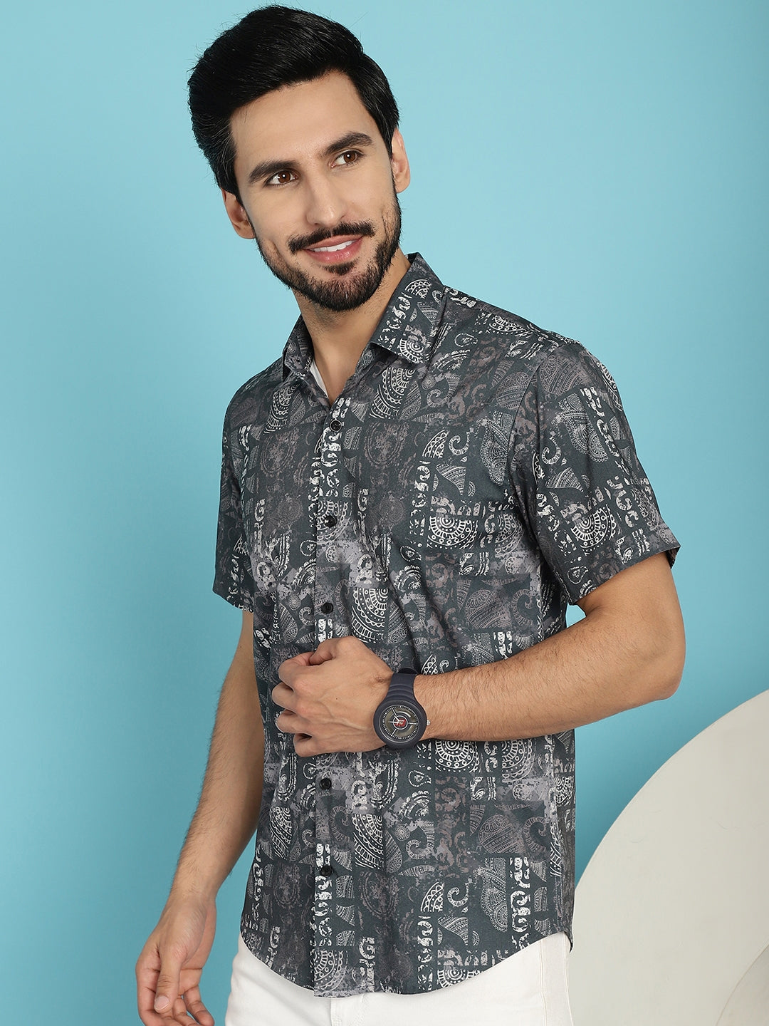 Men's Printed Casual Shirt - Taantav