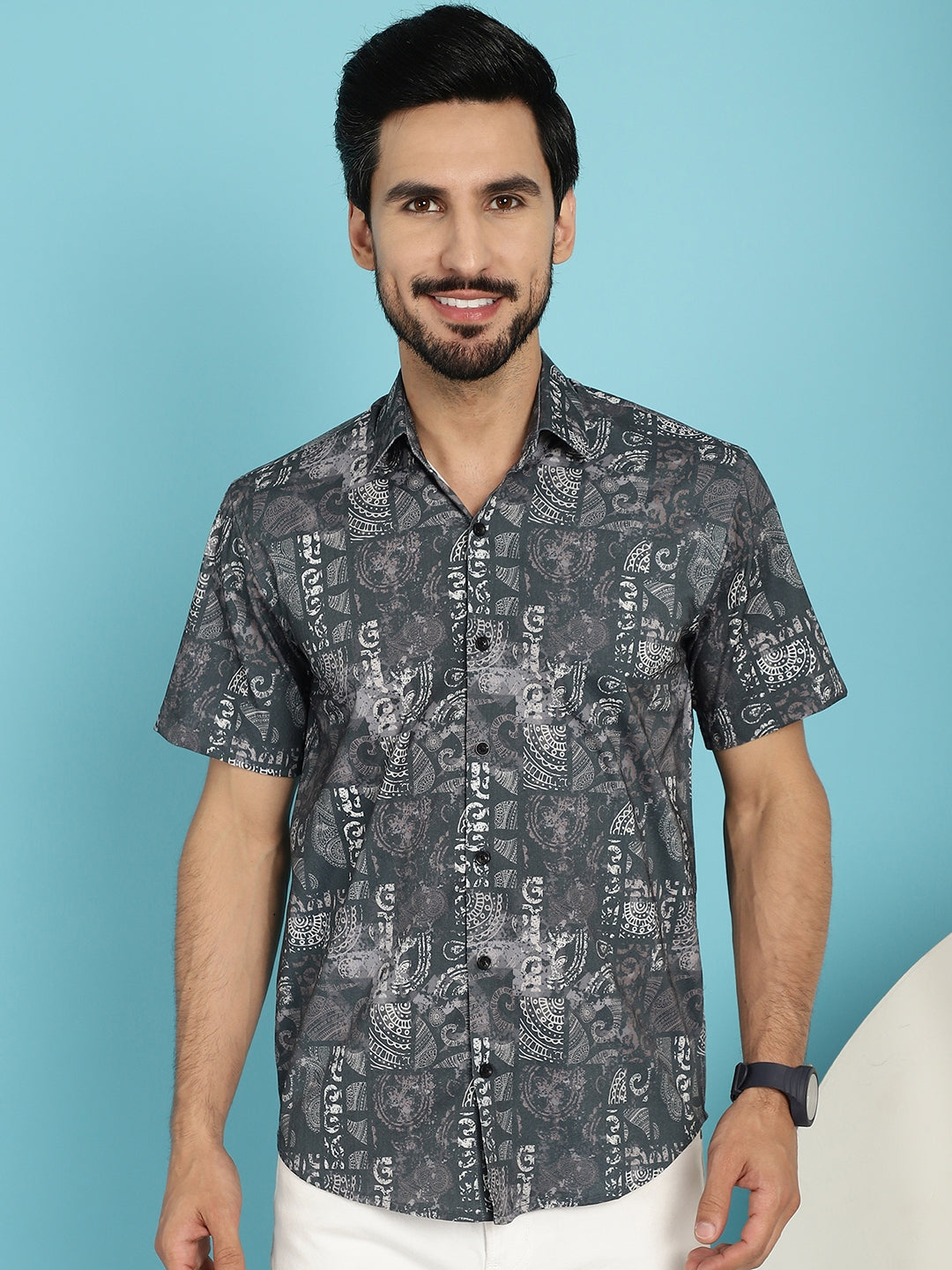 Men's Printed Casual Shirt - Taantav