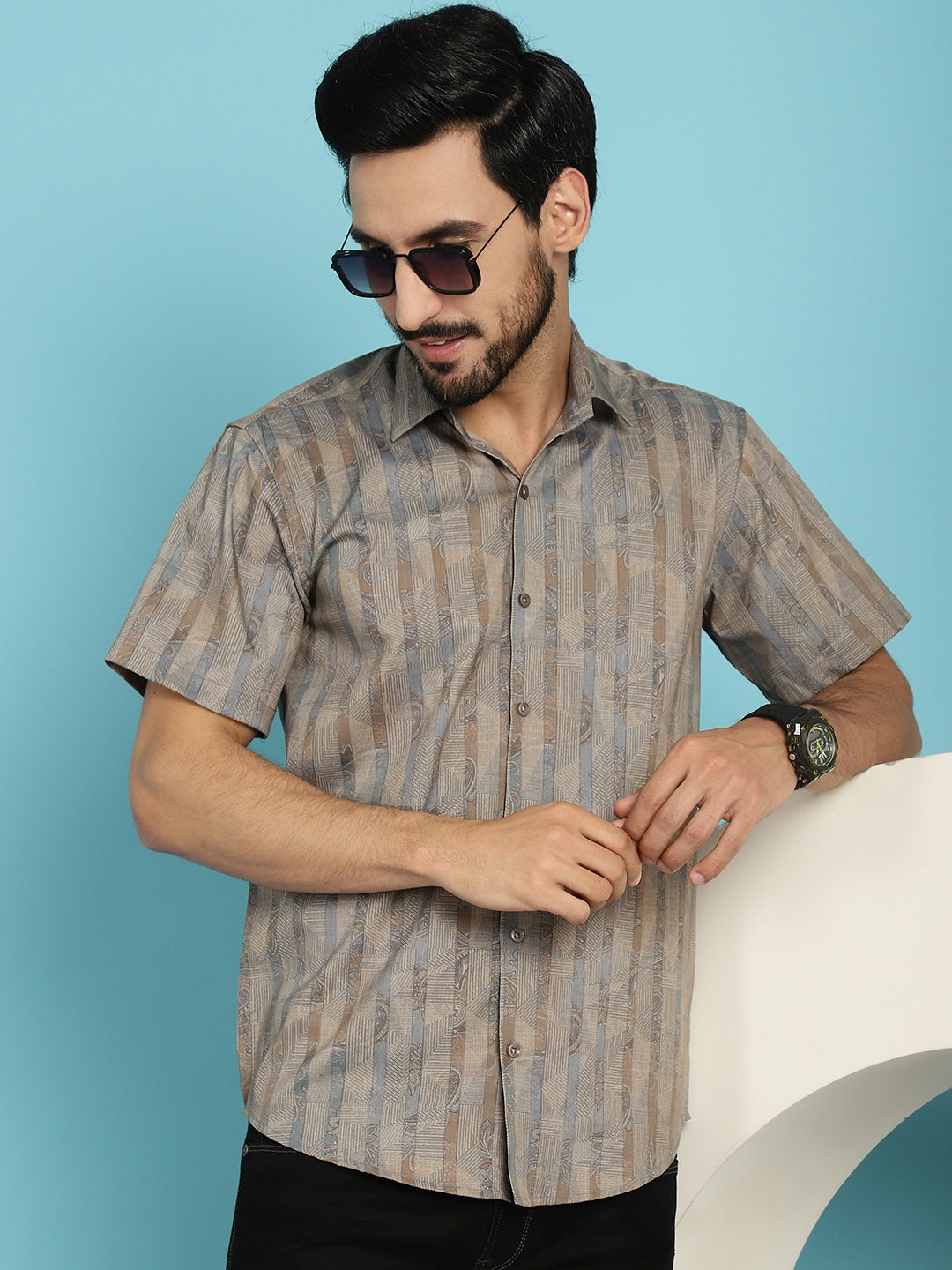 Men's Floral Printed Casual Shirt - Taantav